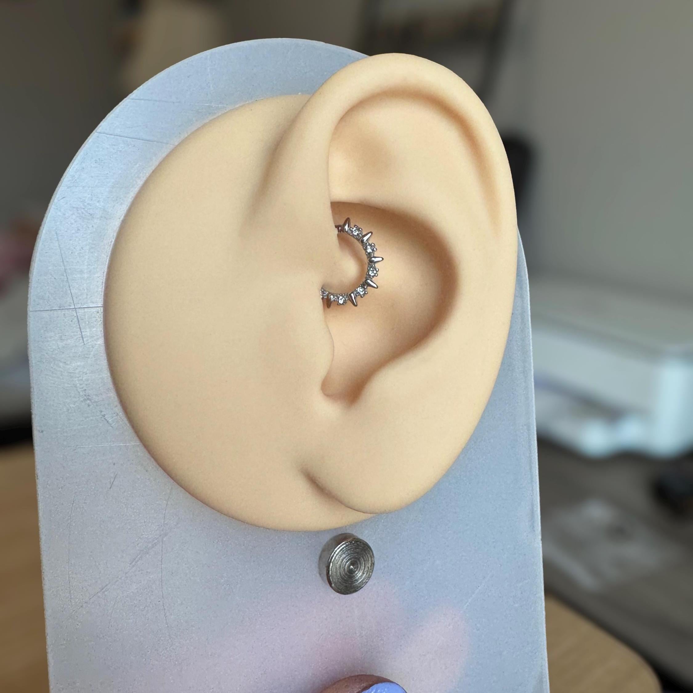 Moonlit Thorn Daith Earring-Daith Earring-Elara Body Jewelry