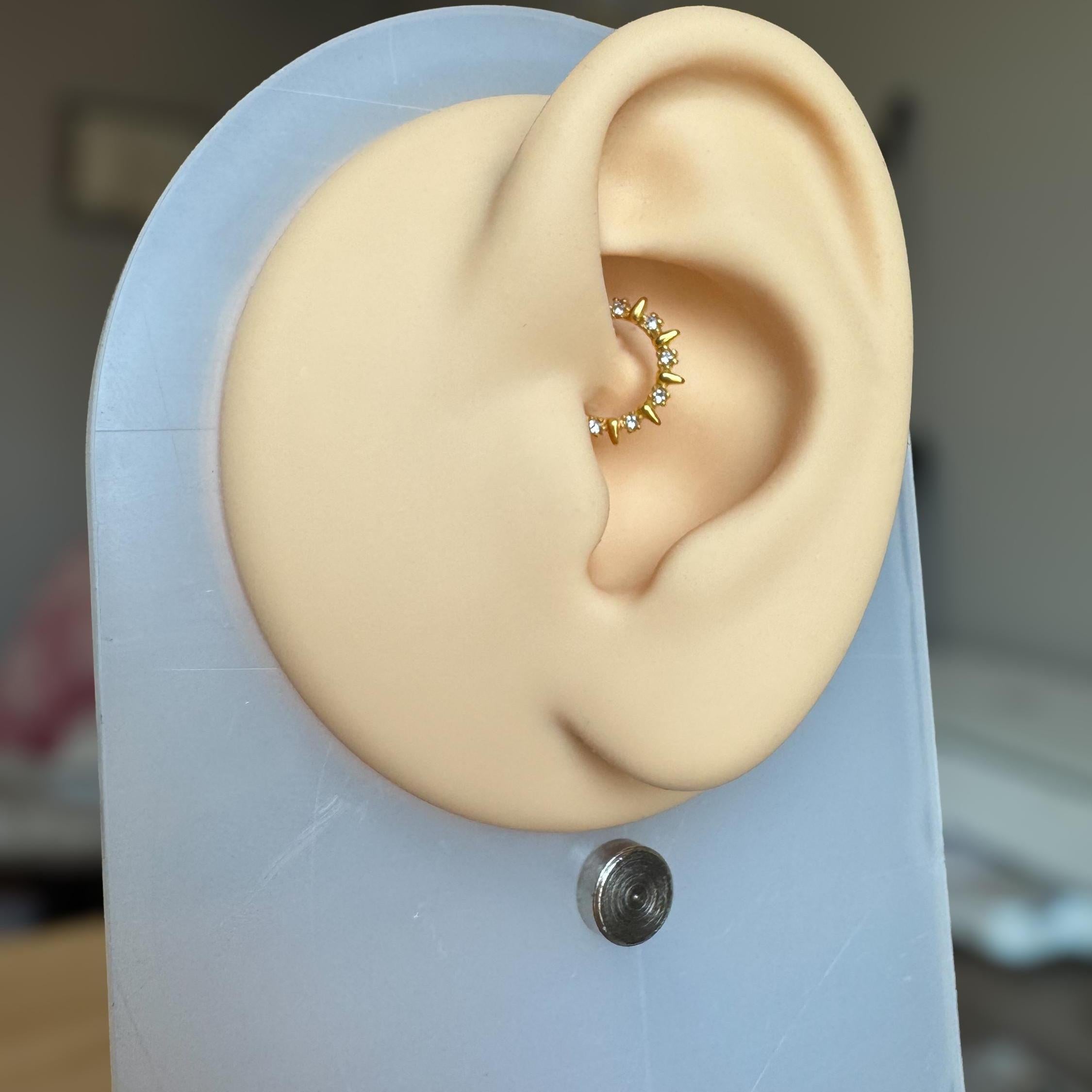 Moonlit Thorn Daith Earring-Daith Earring-Elara Body Jewelry