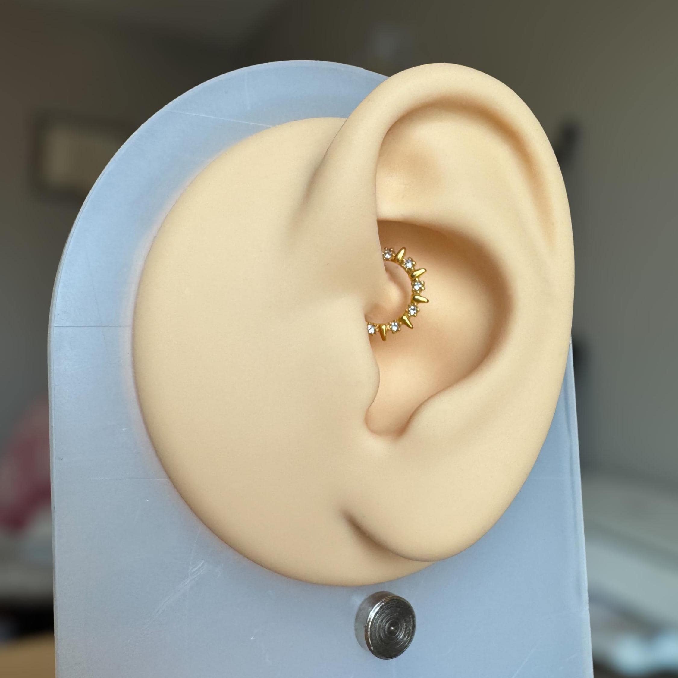 Moonlit Thorn Daith Earring-Daith Earring-Elara Body Jewelry