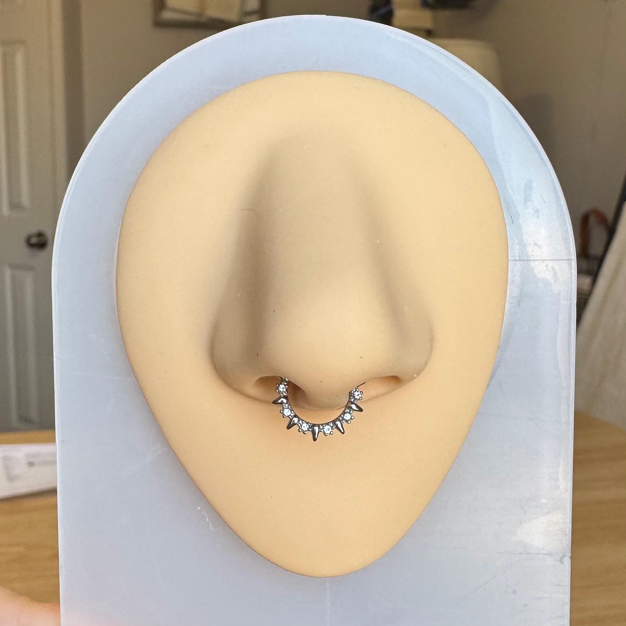 Moonlit Thorn Septum Ring-Septum Ring-Elara Body Jewelry