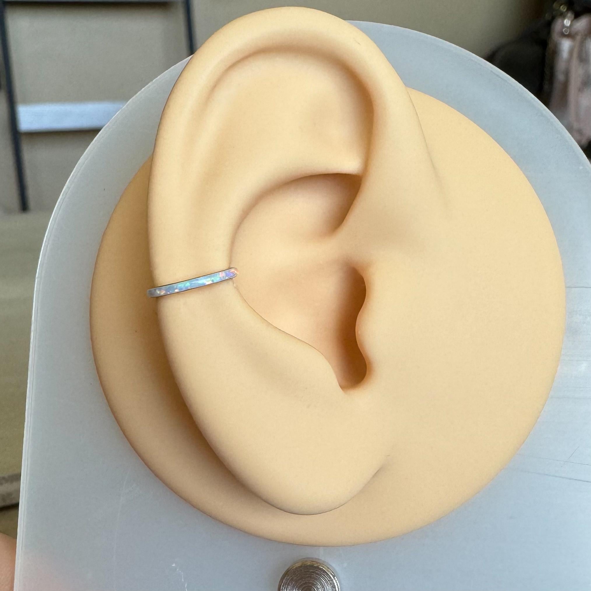 Opaline Halo Conch Earring-Cartilage Earring-Elara Body Jewelry