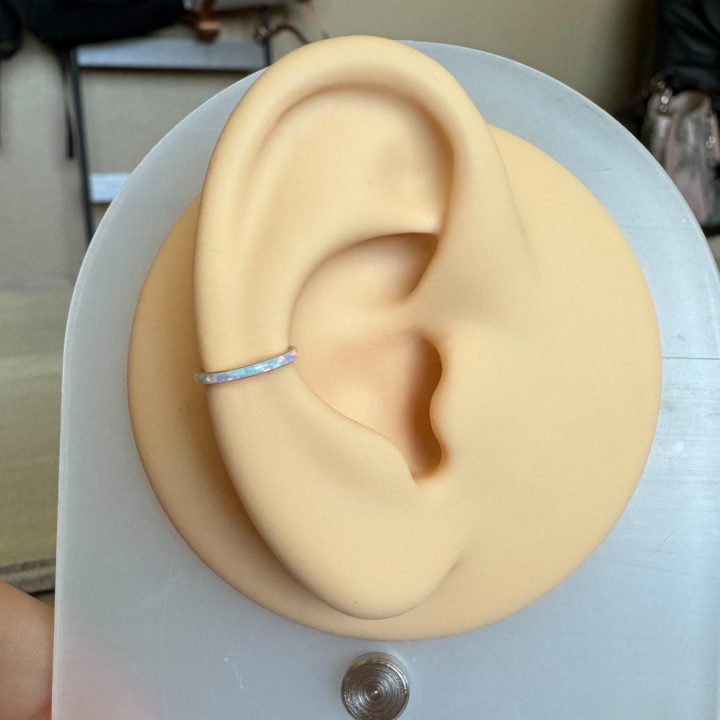 Opaline Halo Conch Earring-Cartilage Earring-Elara Body Jewelry