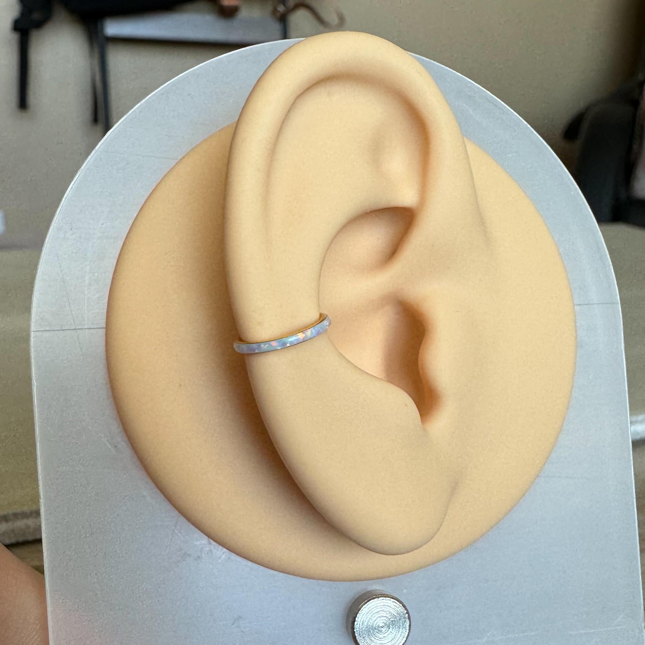 Opaline Halo Conch Earring-Cartilage Earring-Elara Body Jewelry