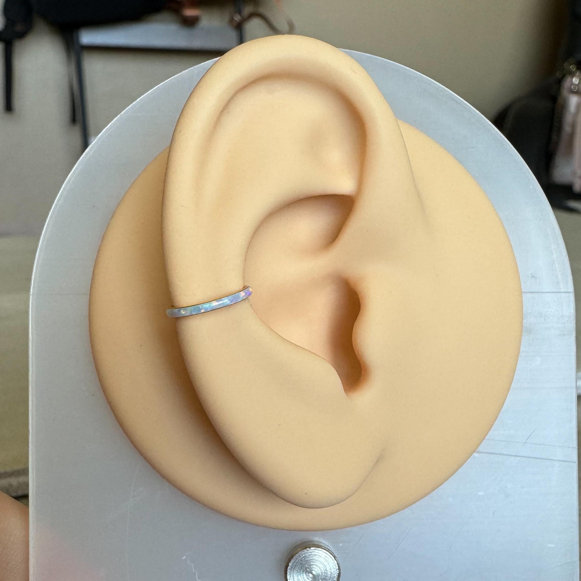 Opaline Halo Conch Earring-Cartilage Earring-Elara Body Jewelry