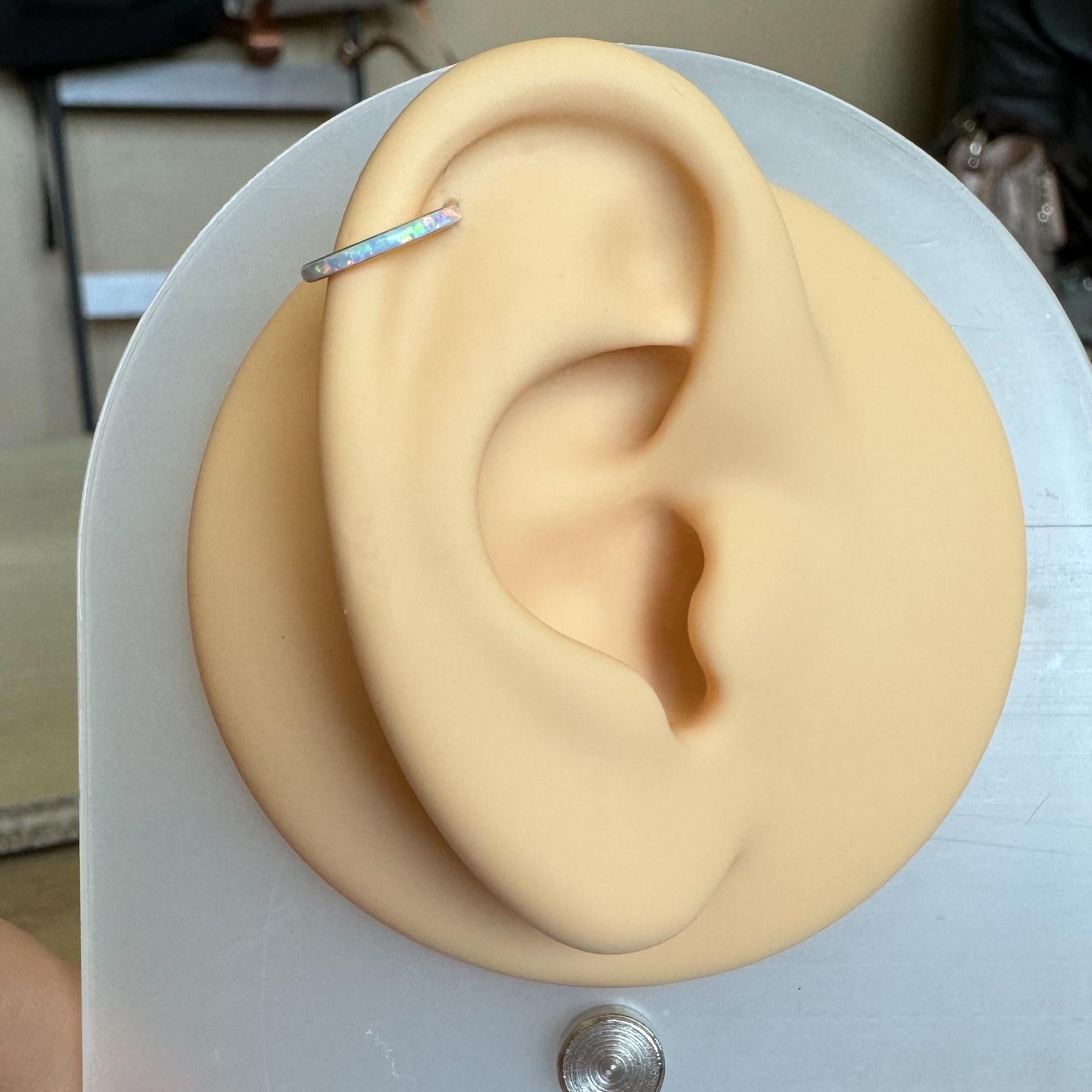 Opaline Halo Helix Earring-Cartilage Earring-Elara Body Jewelry