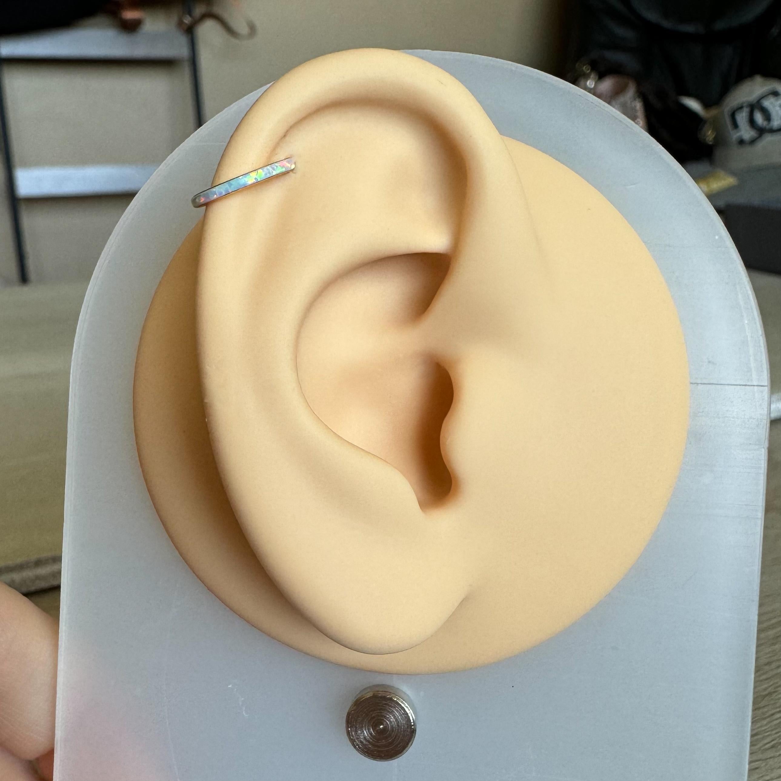 Opaline Halo Helix Earring-Cartilage Earring-Elara Body Jewelry