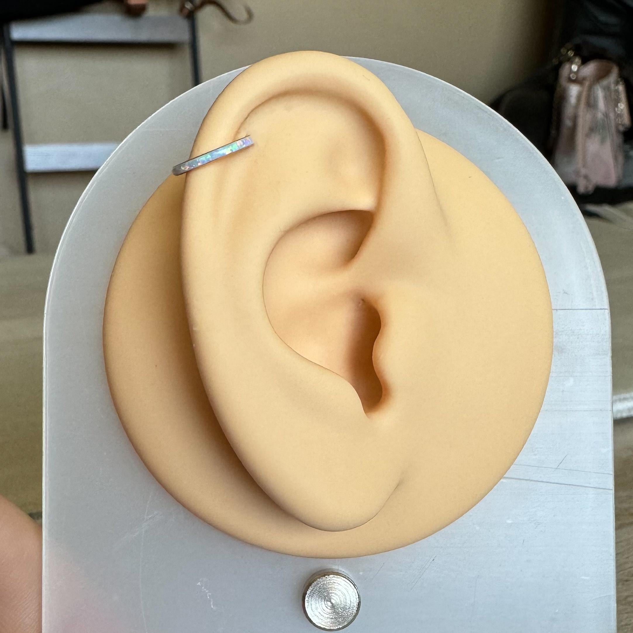 Opaline Halo Helix Earring-Cartilage Earring-Elara Body Jewelry