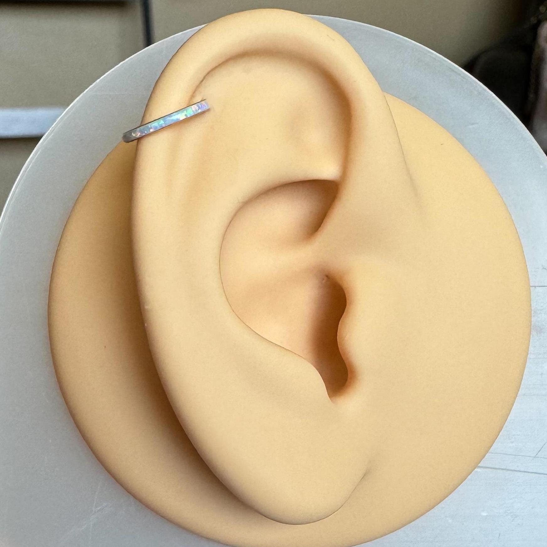 Opaline Halo Helix Earring-Cartilage Earring-Elara Body Jewelry