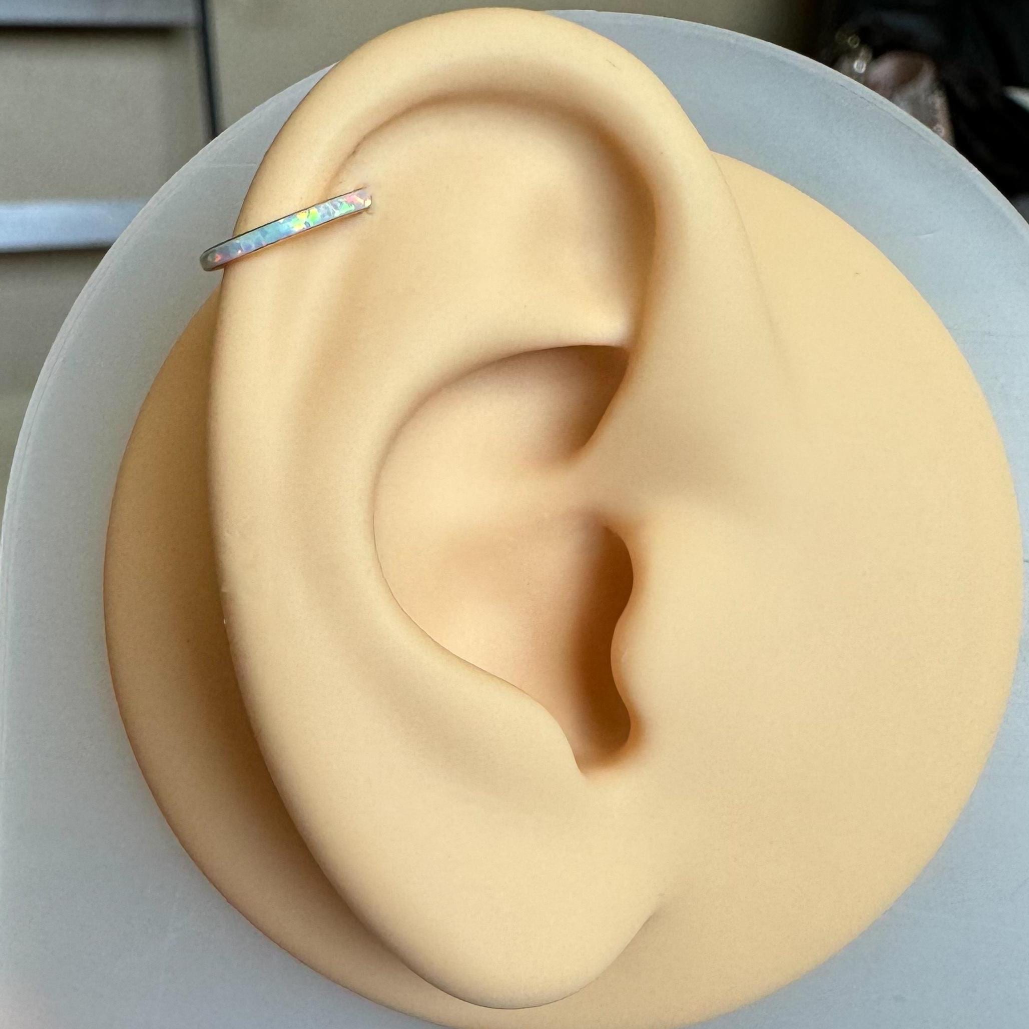 Opaline Halo Helix Earring-Cartilage Earring-Elara Body Jewelry