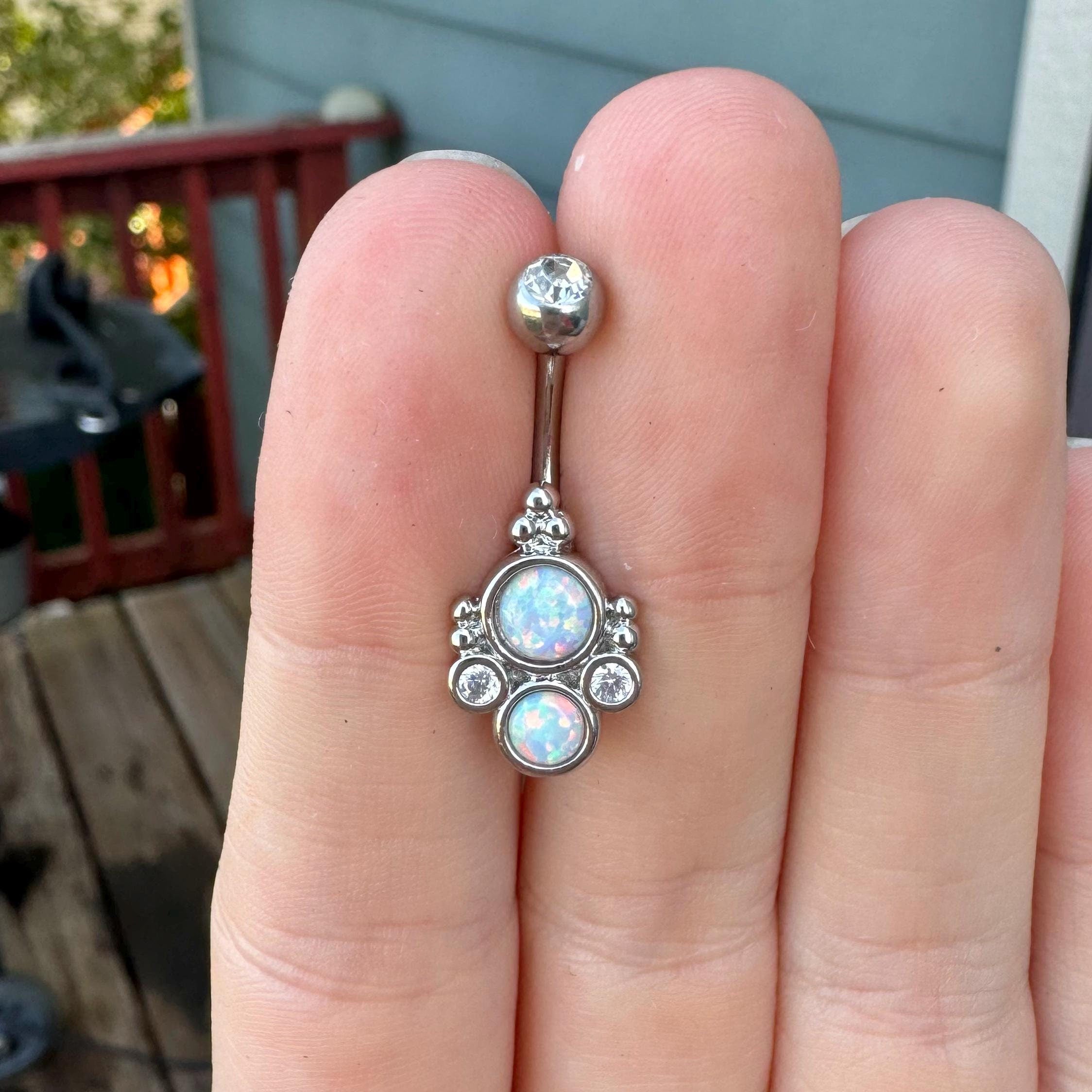 Ophelia Mist Belly Button Ring-Belly Button Rings-Elara Body Jewelry