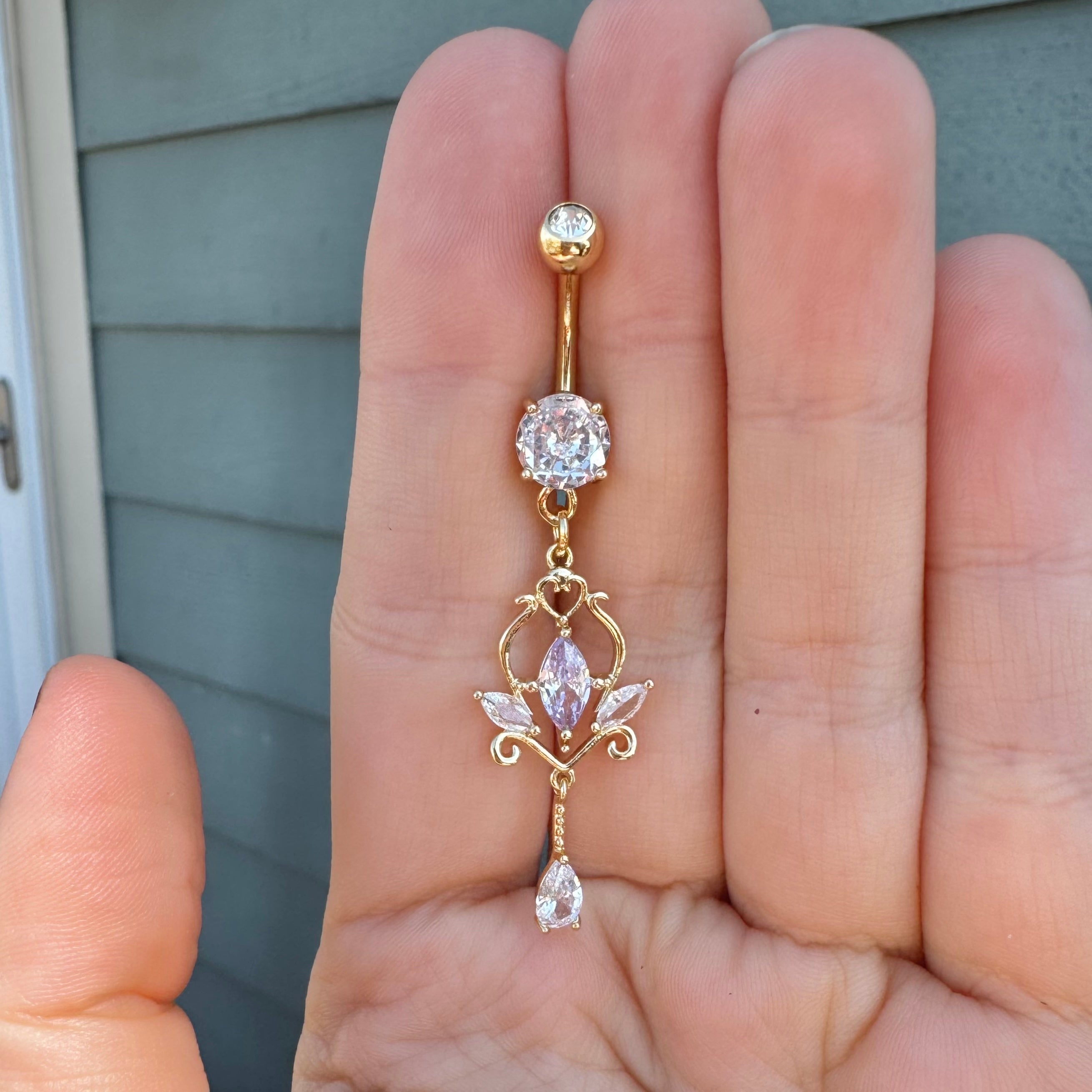 Oriona Belly Button Ring-Belly Button Rings-Gold-Elara Body Jewelry