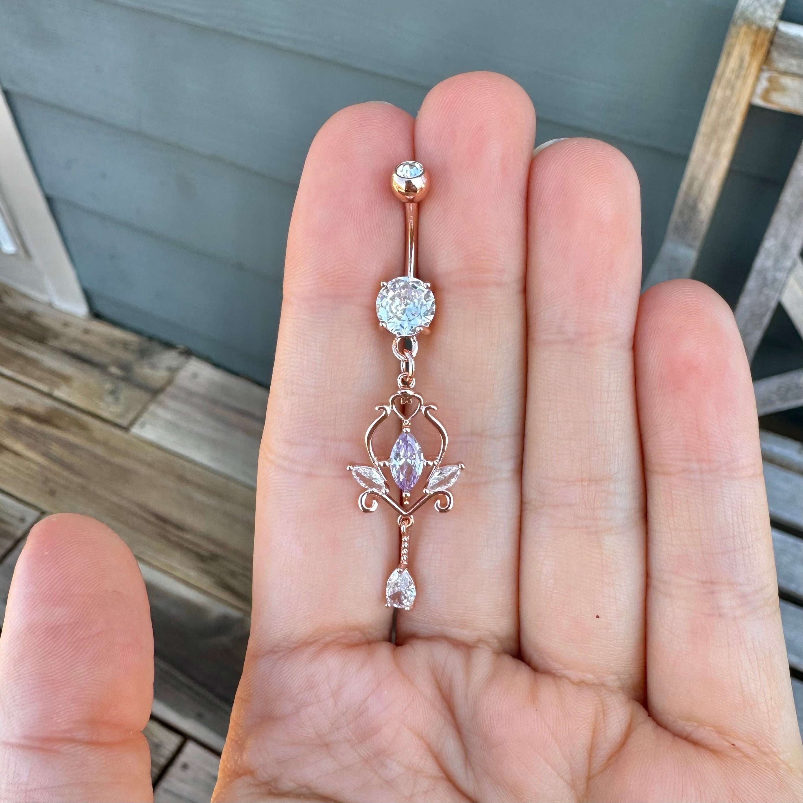 Oriona Belly Button Ring-Belly Button Rings-Elara Body Jewelry