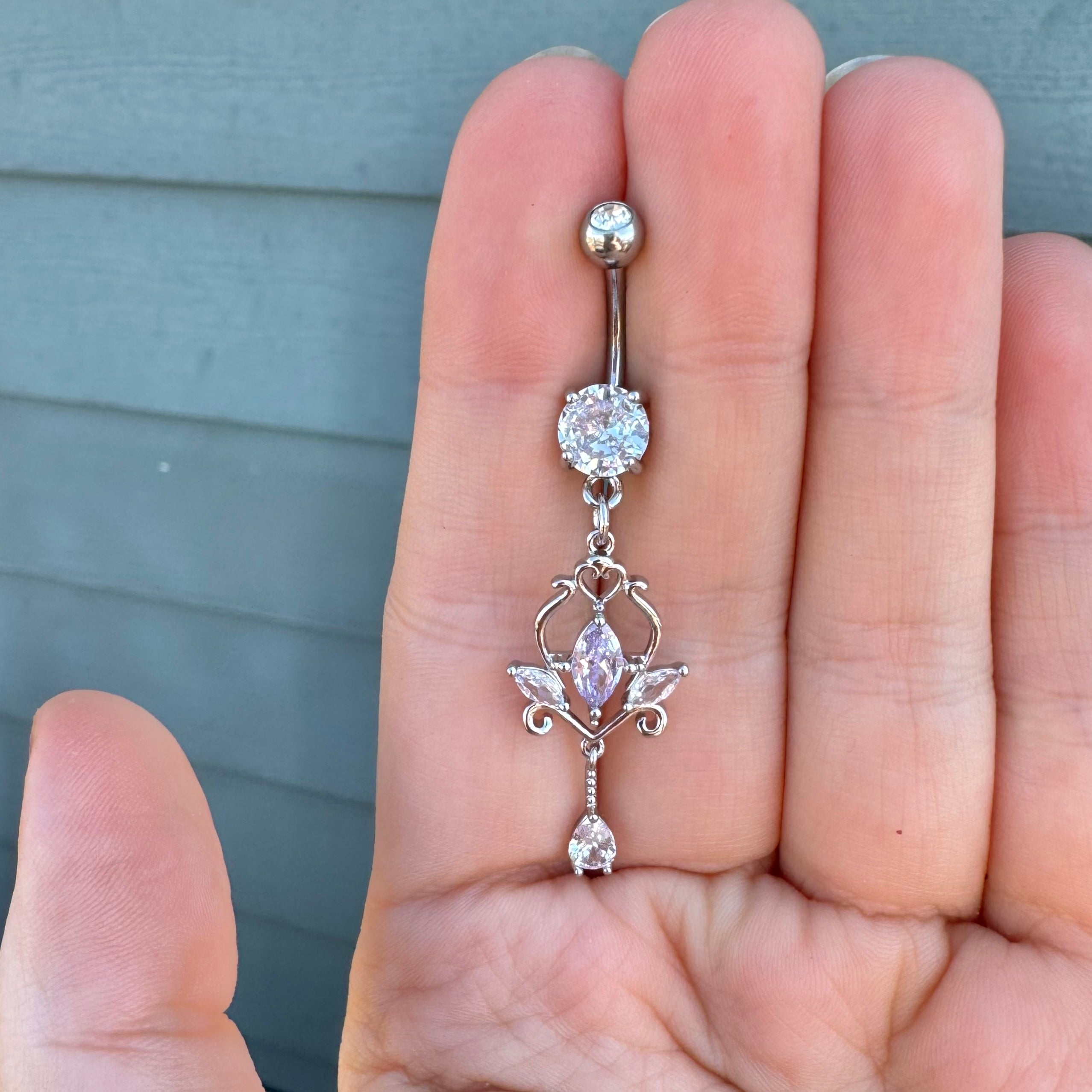 Oriona Belly Button Ring-Belly Button Rings-Silver-Elara Body Jewelry
