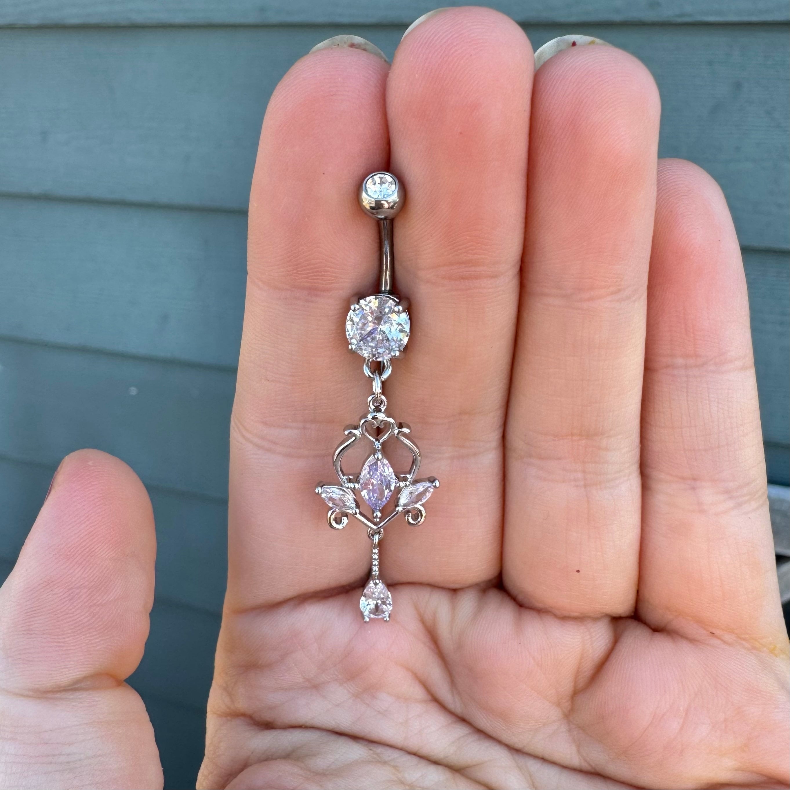 Oriona Belly Button Ring-Belly Button Rings-Silver-Elara Body Jewelry