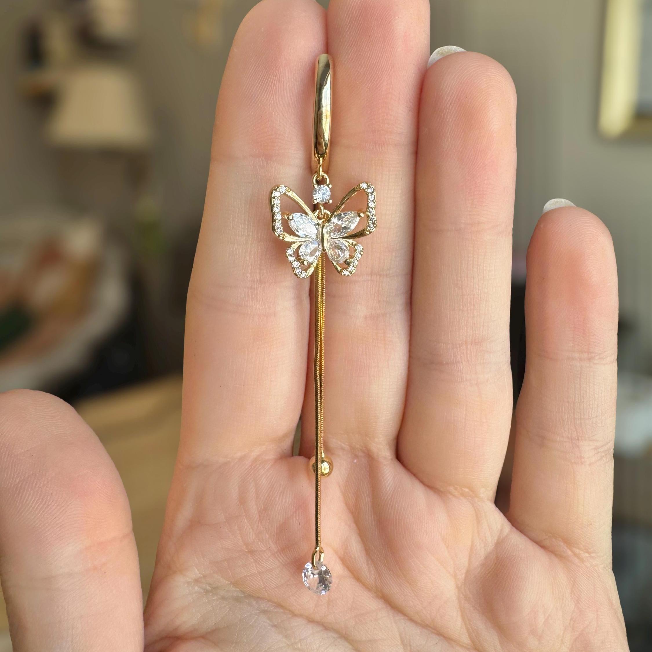 Papillon Lune Belly Button Ring-Belly Button Rings-Elara Body Jewelry