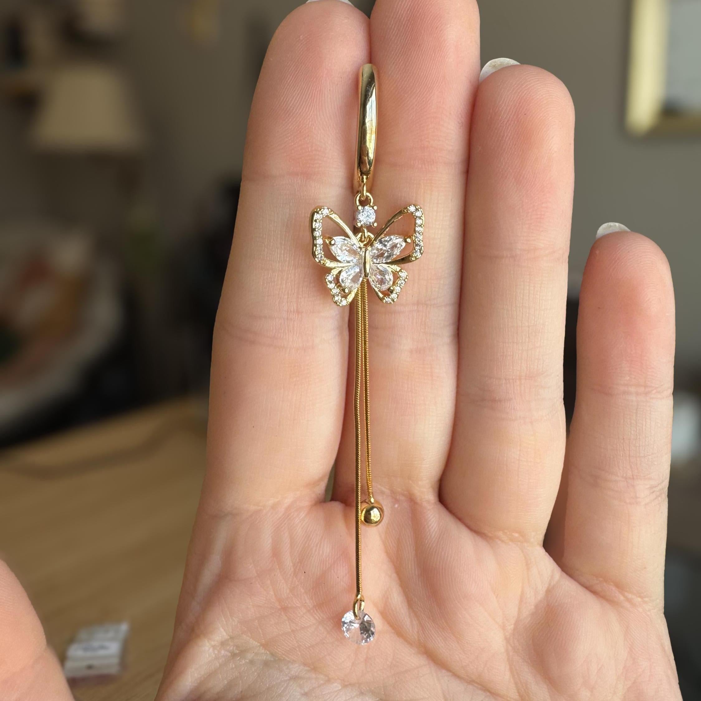 Papillon Lune Belly Button Ring-Belly Button Rings-Elara Body Jewelry