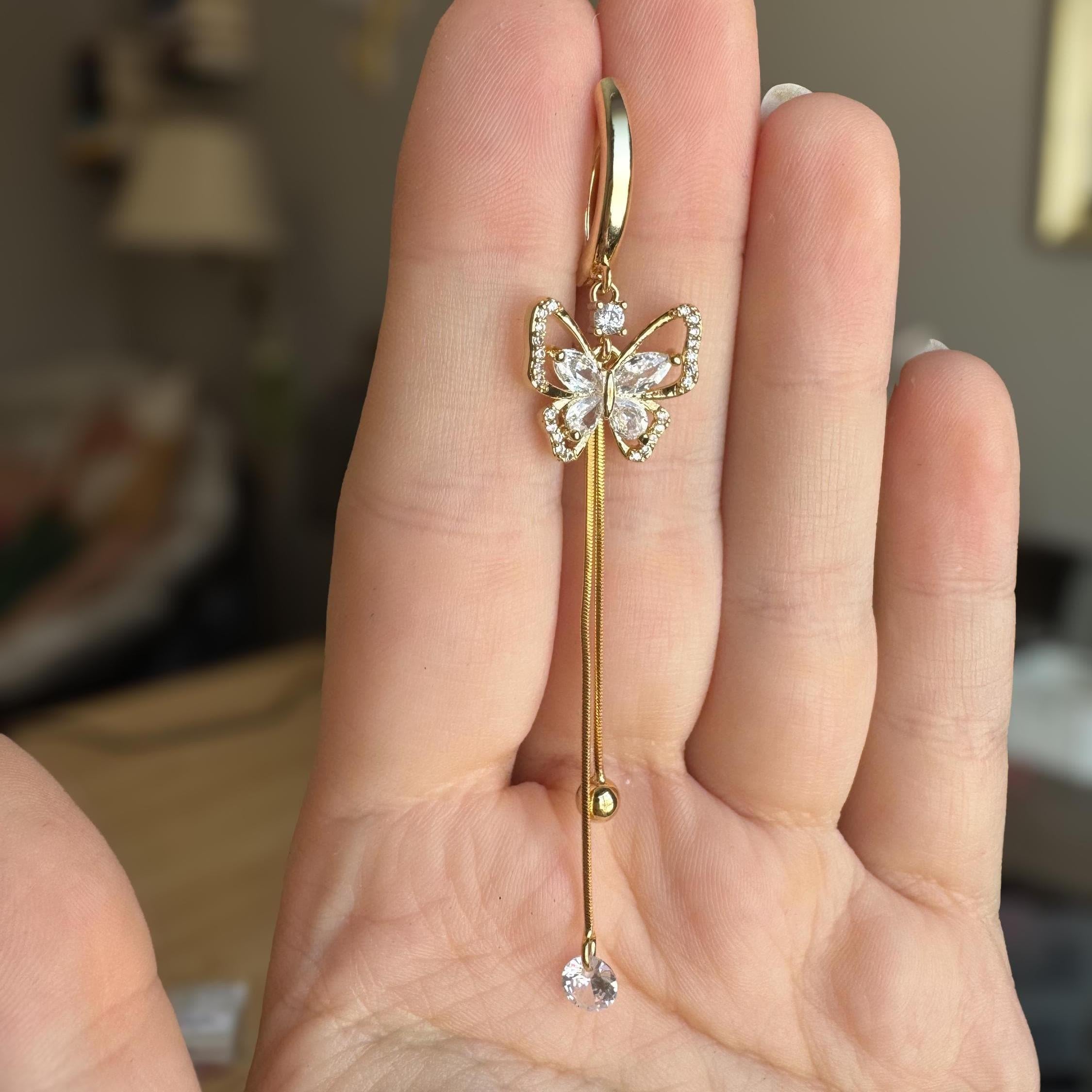 Papillon Lune Belly Button Ring-Belly Button Rings-Elara Body Jewelry