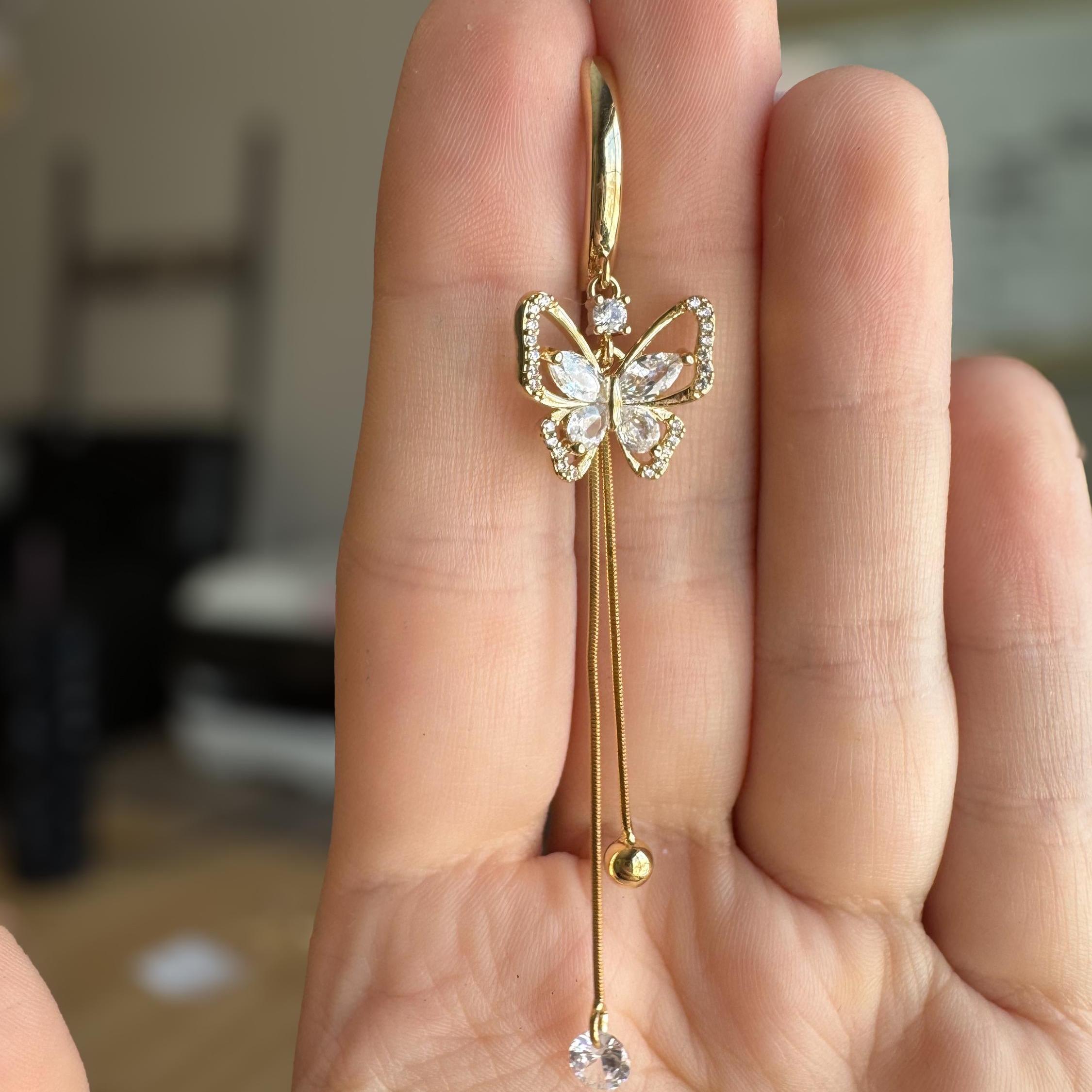 Papillon Lune Belly Button Ring-Belly Button Rings-Elara Body Jewelry