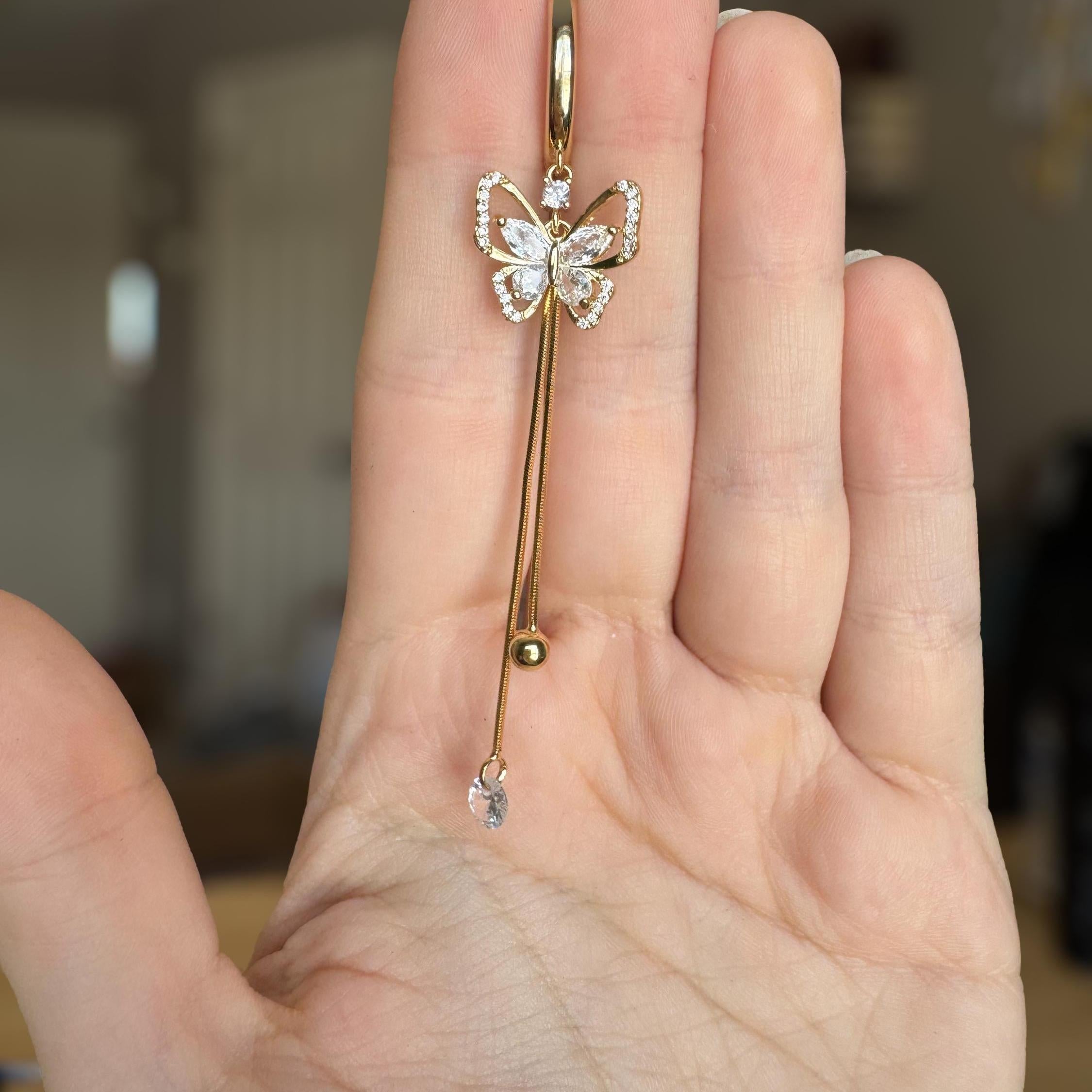 Papillon Lune Belly Button Ring-Belly Button Rings-Elara Body Jewelry