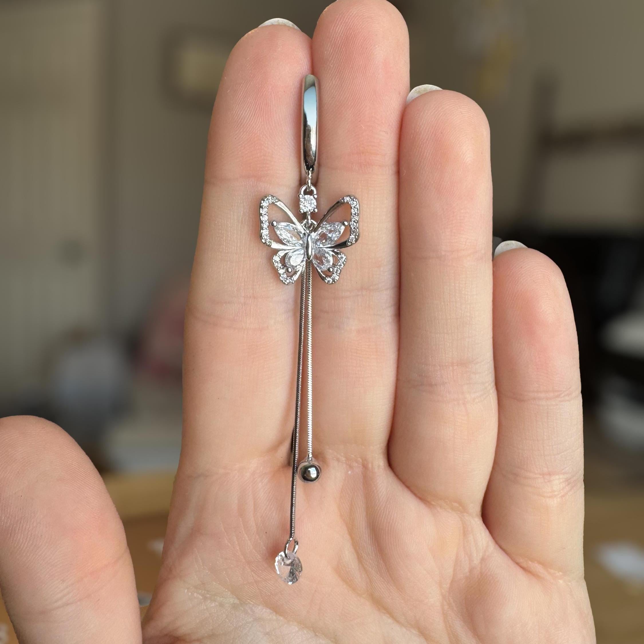 Papillon Lune Belly Button Ring-Belly Button Rings-Elara Body Jewelry