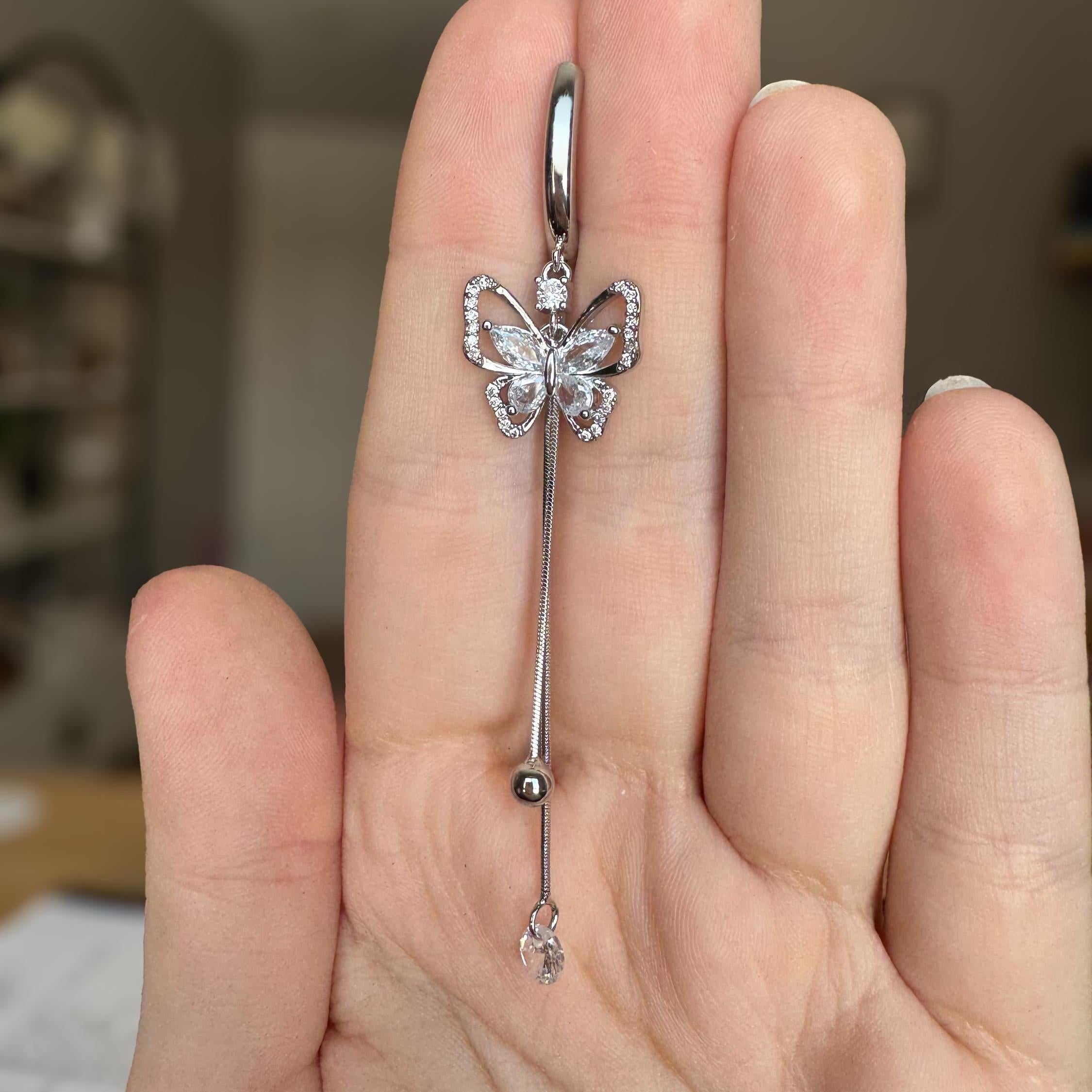 Papillon Lune Belly Button Ring-Belly Button Rings-Elara Body Jewelry