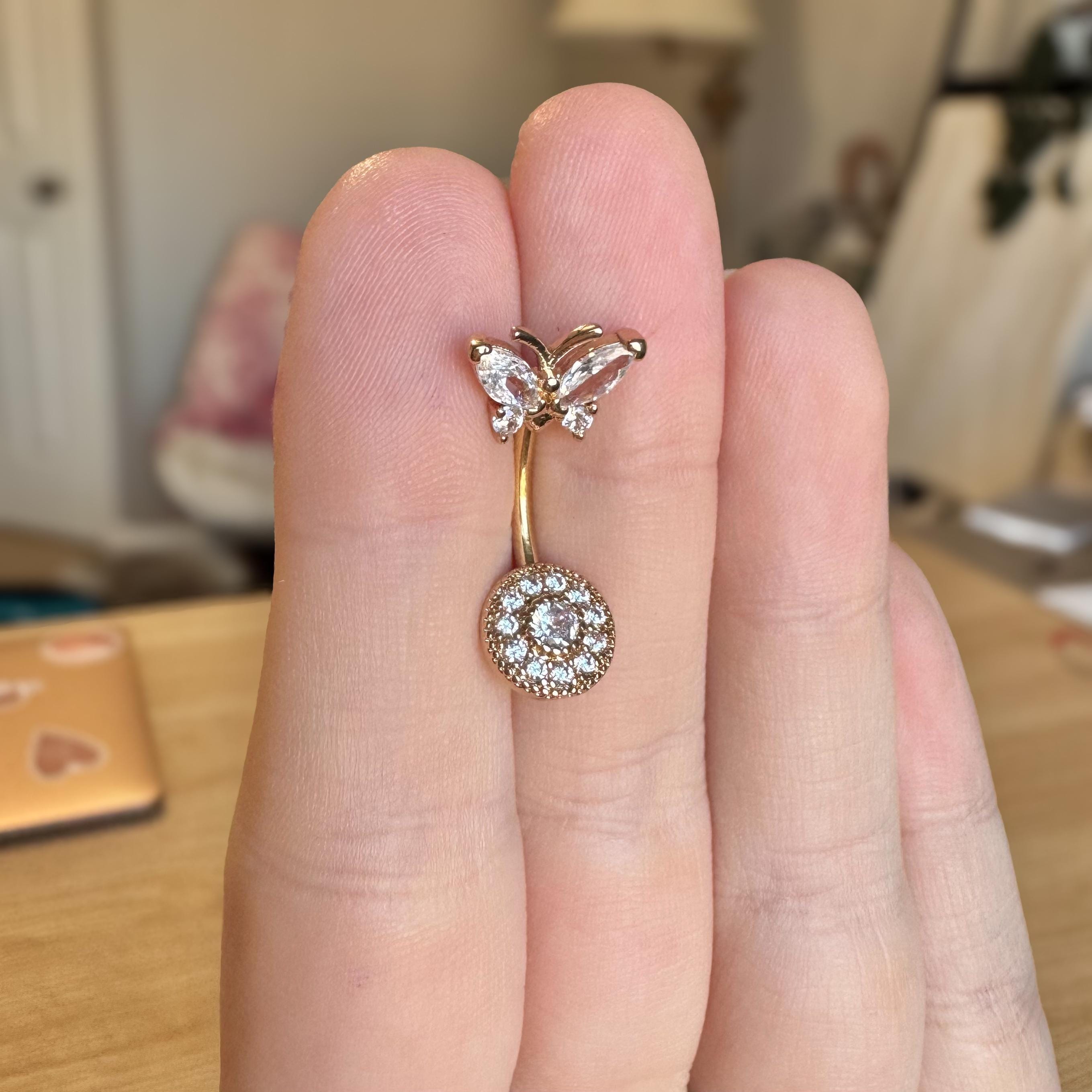 Petalwing Belly Button Ring-Belly Button Rings-Elara Body Jewelry