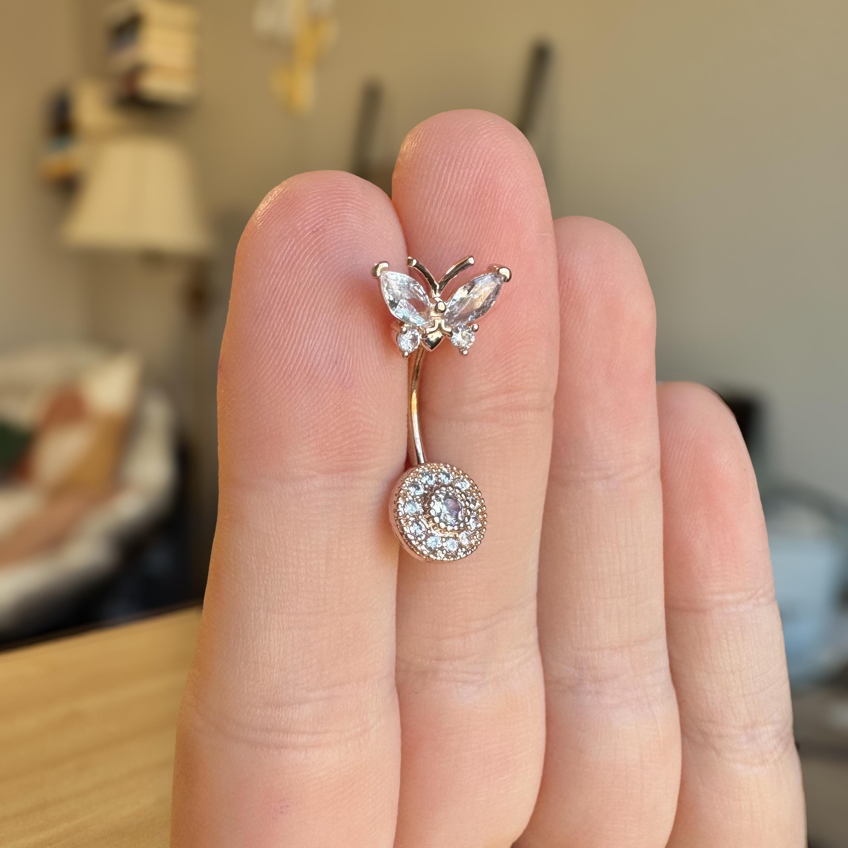 Petalwing Belly Button Ring-Belly Button Rings-Elara Body Jewelry