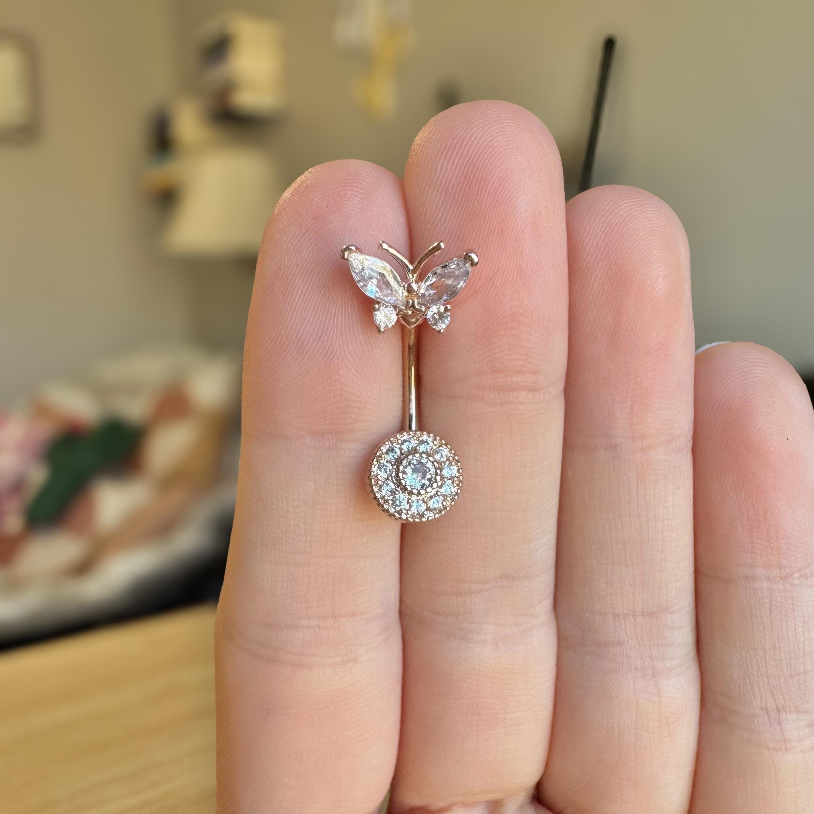 Petalwing Belly Button Ring-Belly Button Rings-Elara Body Jewelry