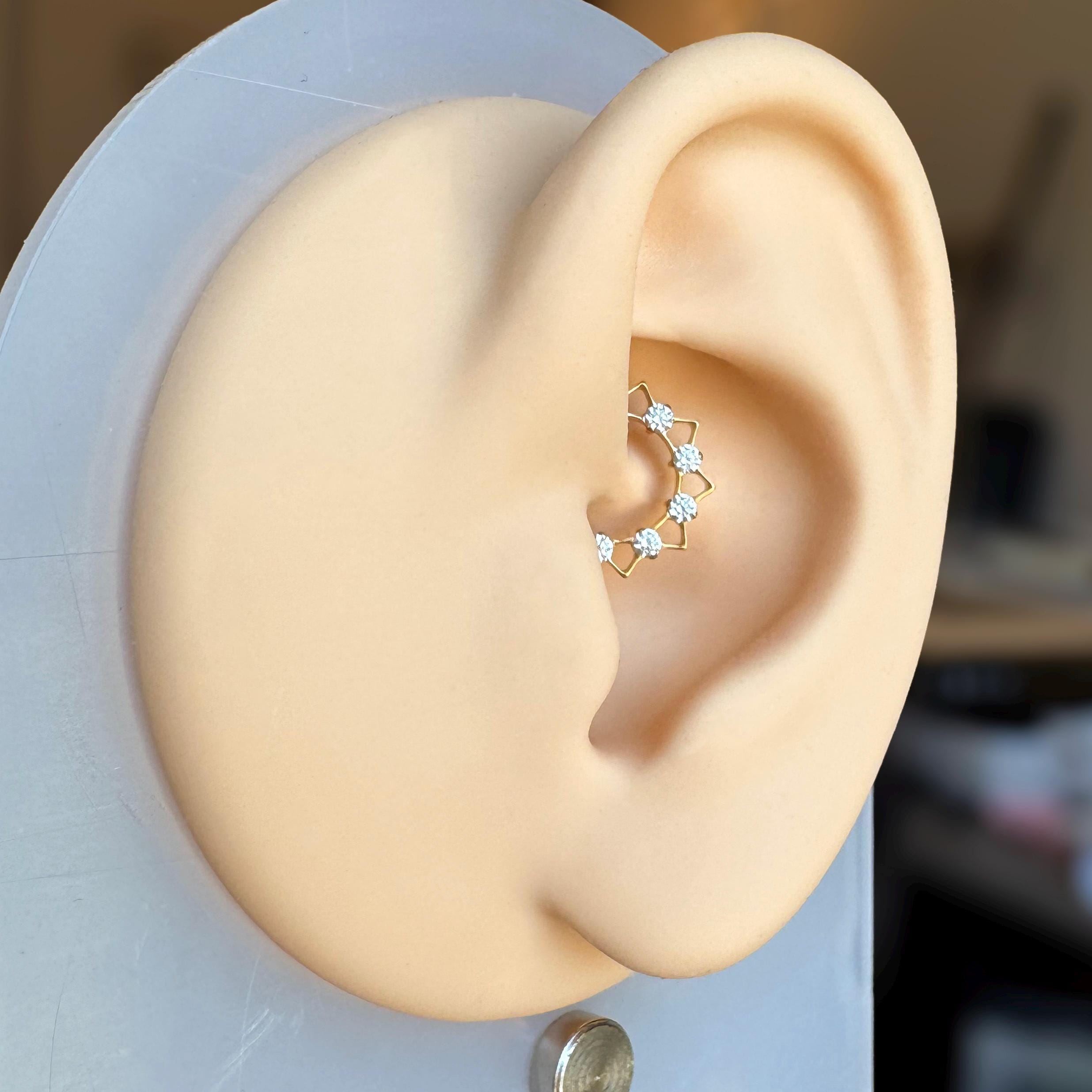 Radiance Edge Daith Earring-Daith Earring-Elara Body Jewelry