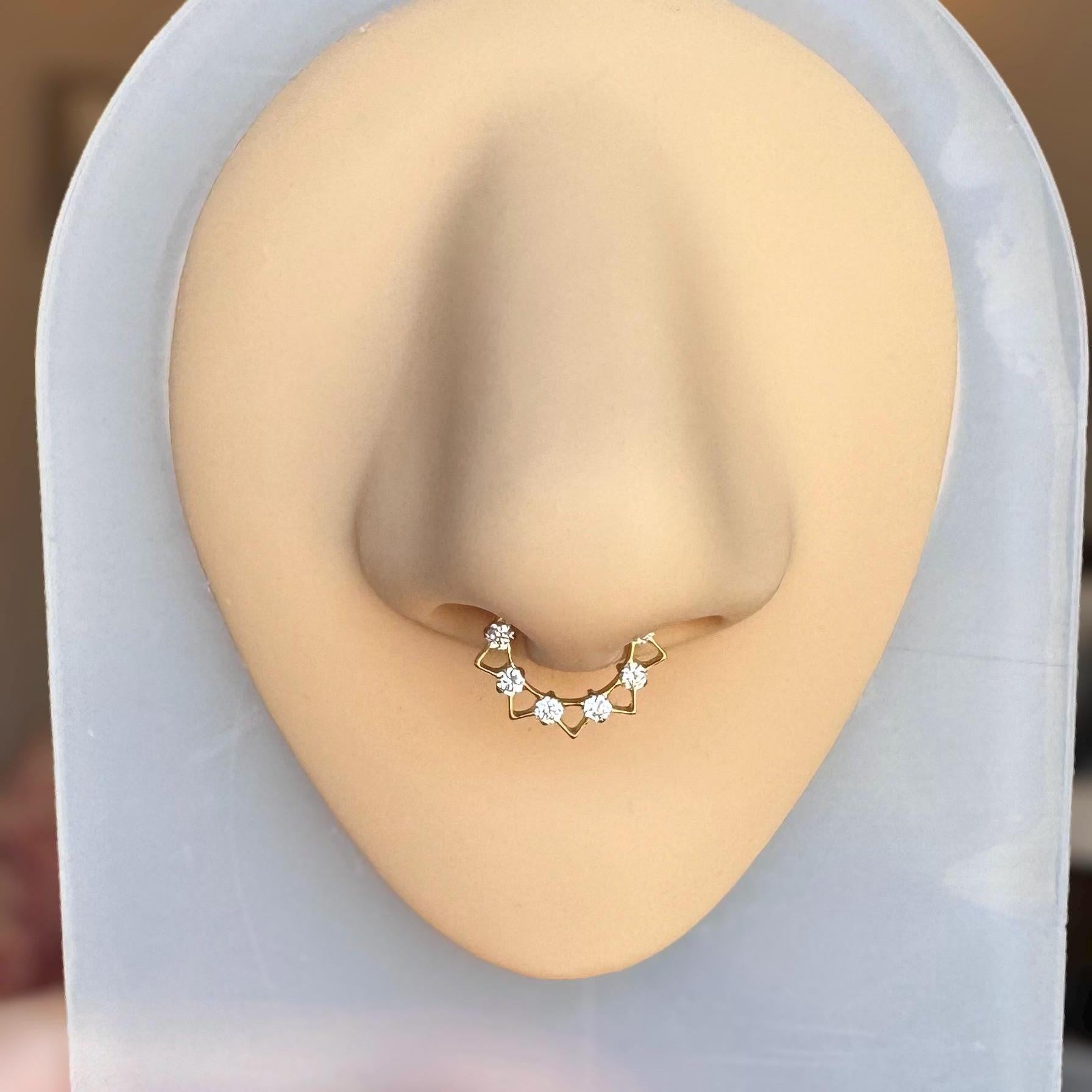 Radiance Edge Septum Ring-Septum Ring-Elara Body Jewelry