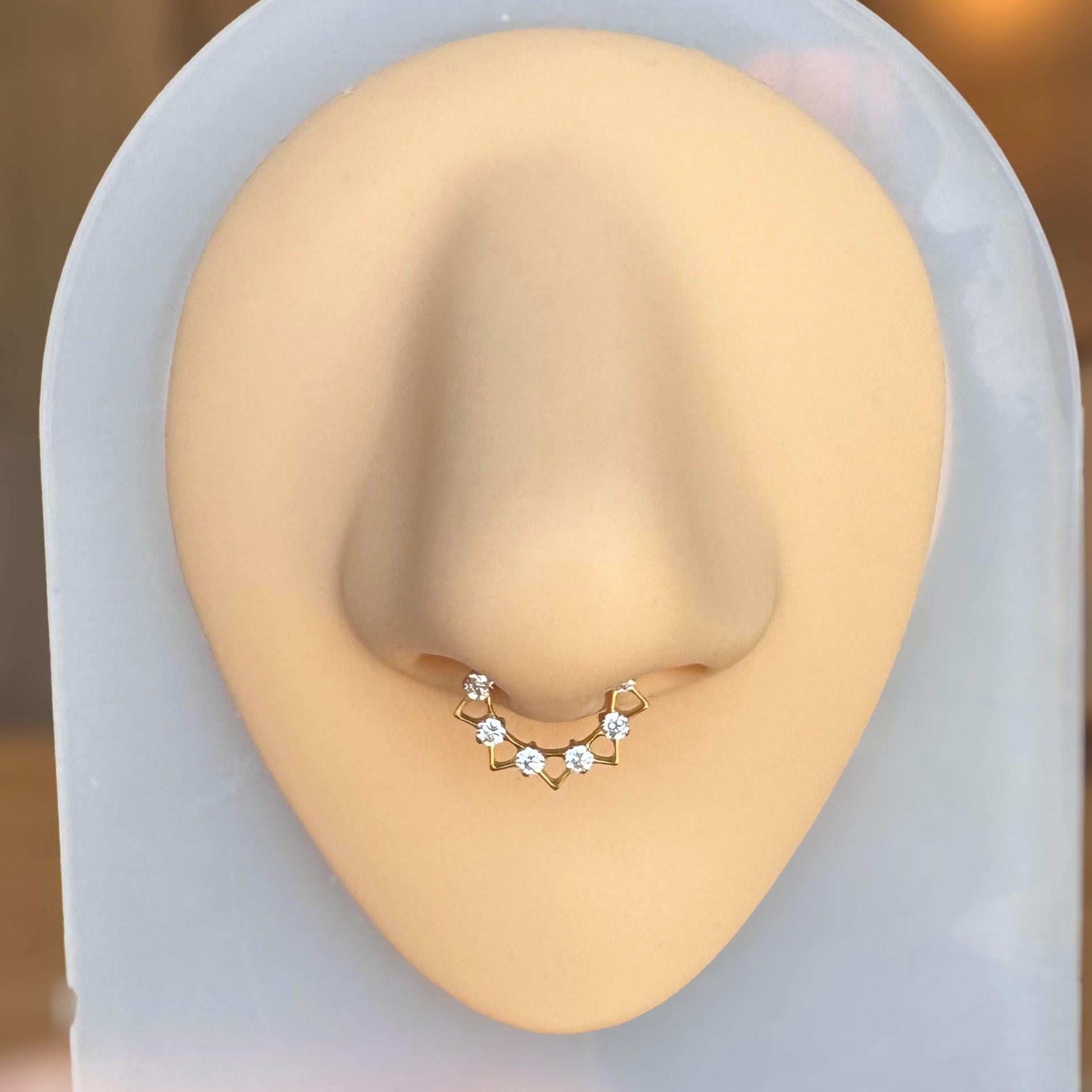 Radiance Edge Septum Ring-Septum Ring-Elara Body Jewelry