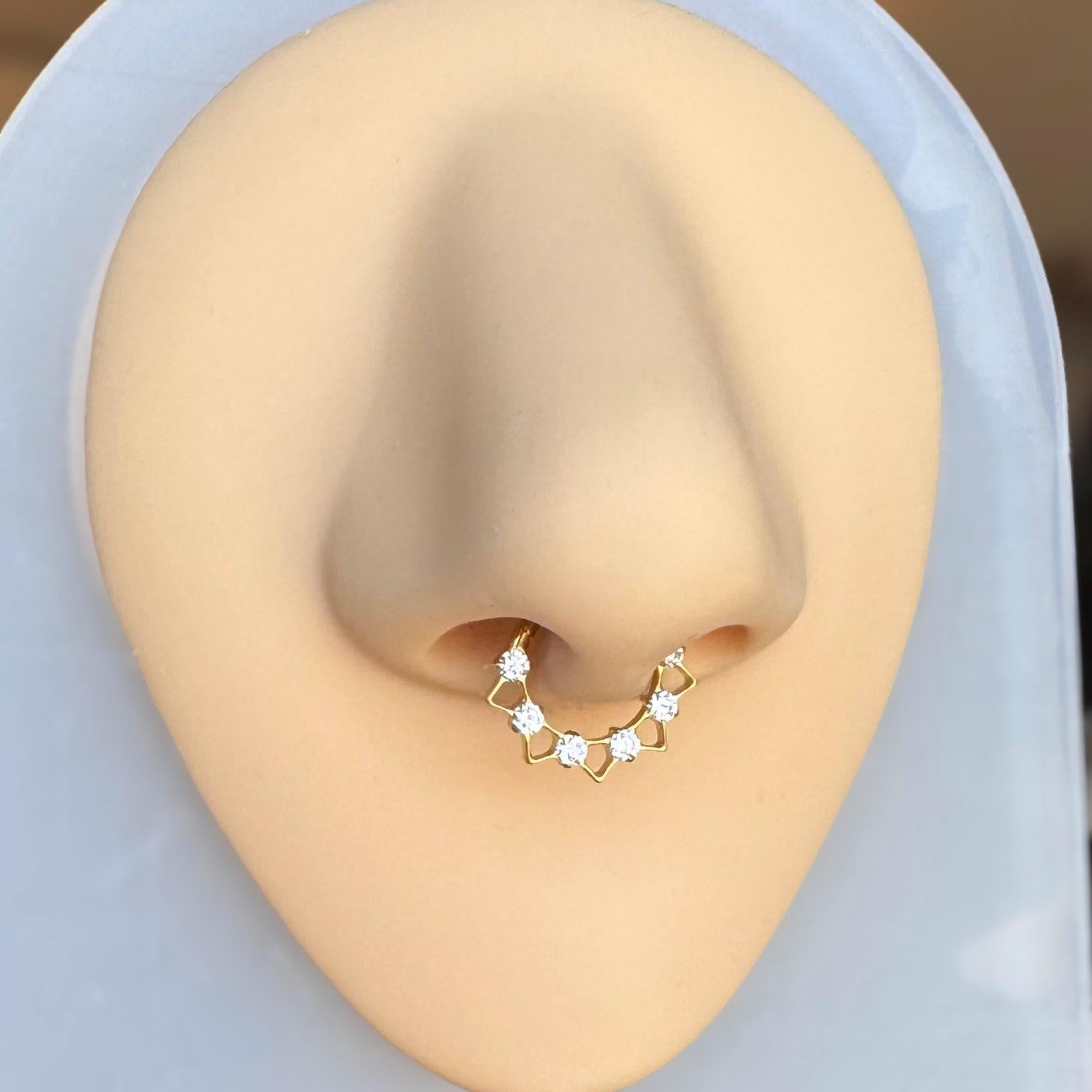 Radiance Edge Septum Ring-Septum Ring-Elara Body Jewelry