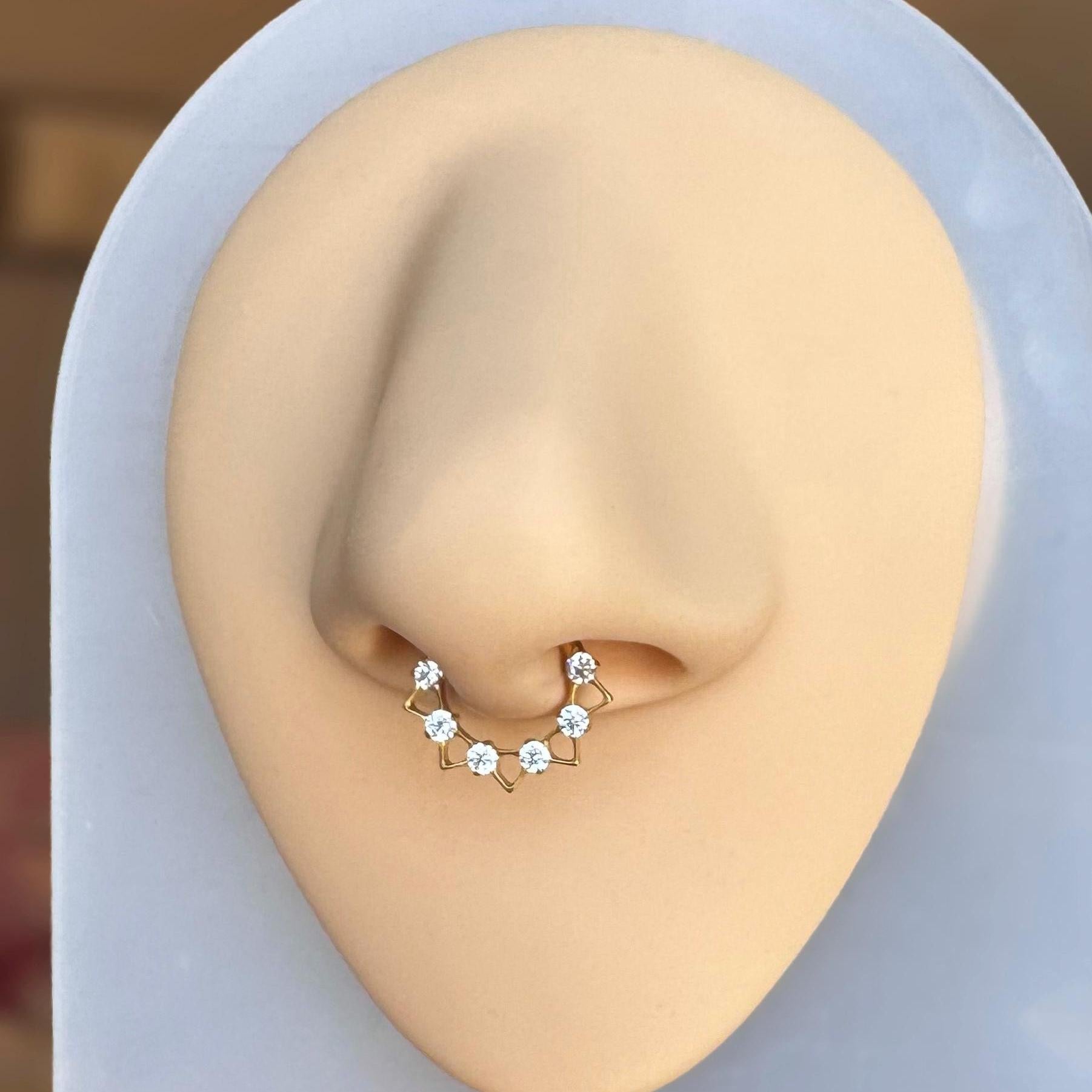 Radiance Edge Septum Ring-Septum Ring-Elara Body Jewelry