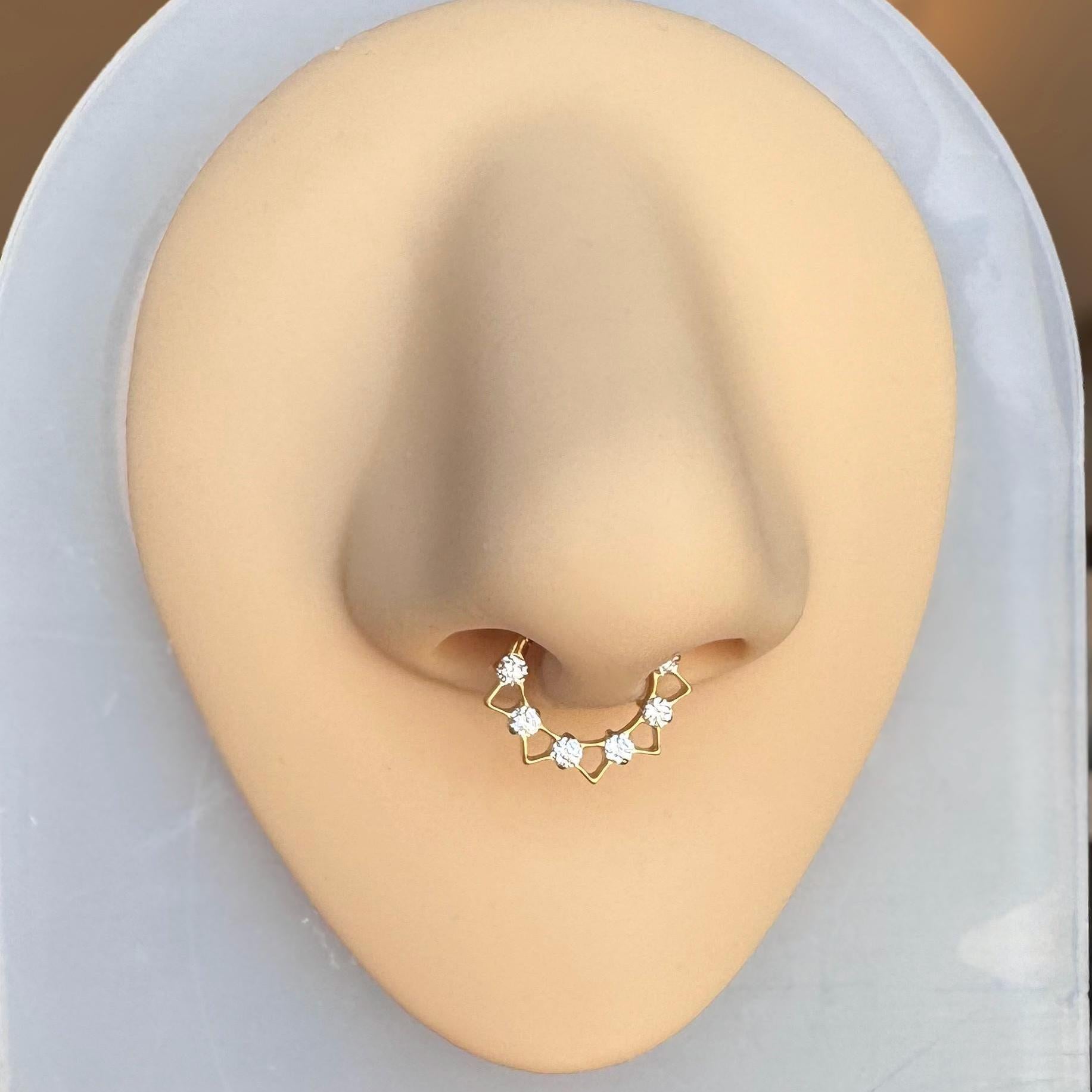 Radiance Edge Septum Ring-Septum Ring-Elara Body Jewelry