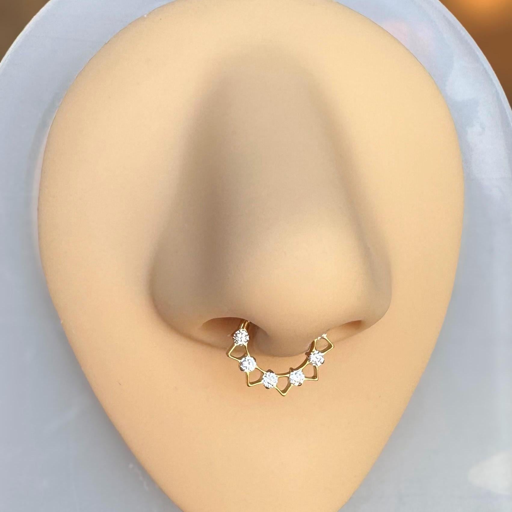 Radiance Edge Septum Ring-Septum Ring-Elara Body Jewelry