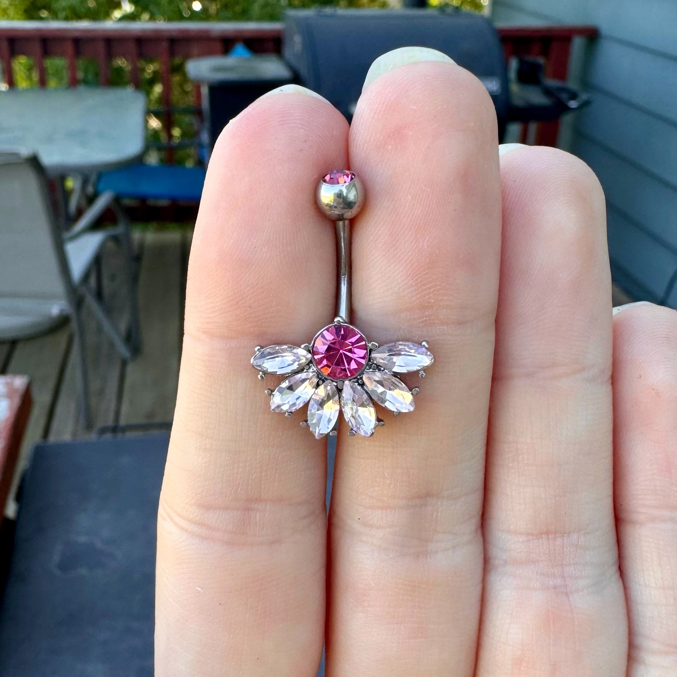 Rosalia Fan Belly Button Ring-Belly Button Rings-Elara Body Jewelry