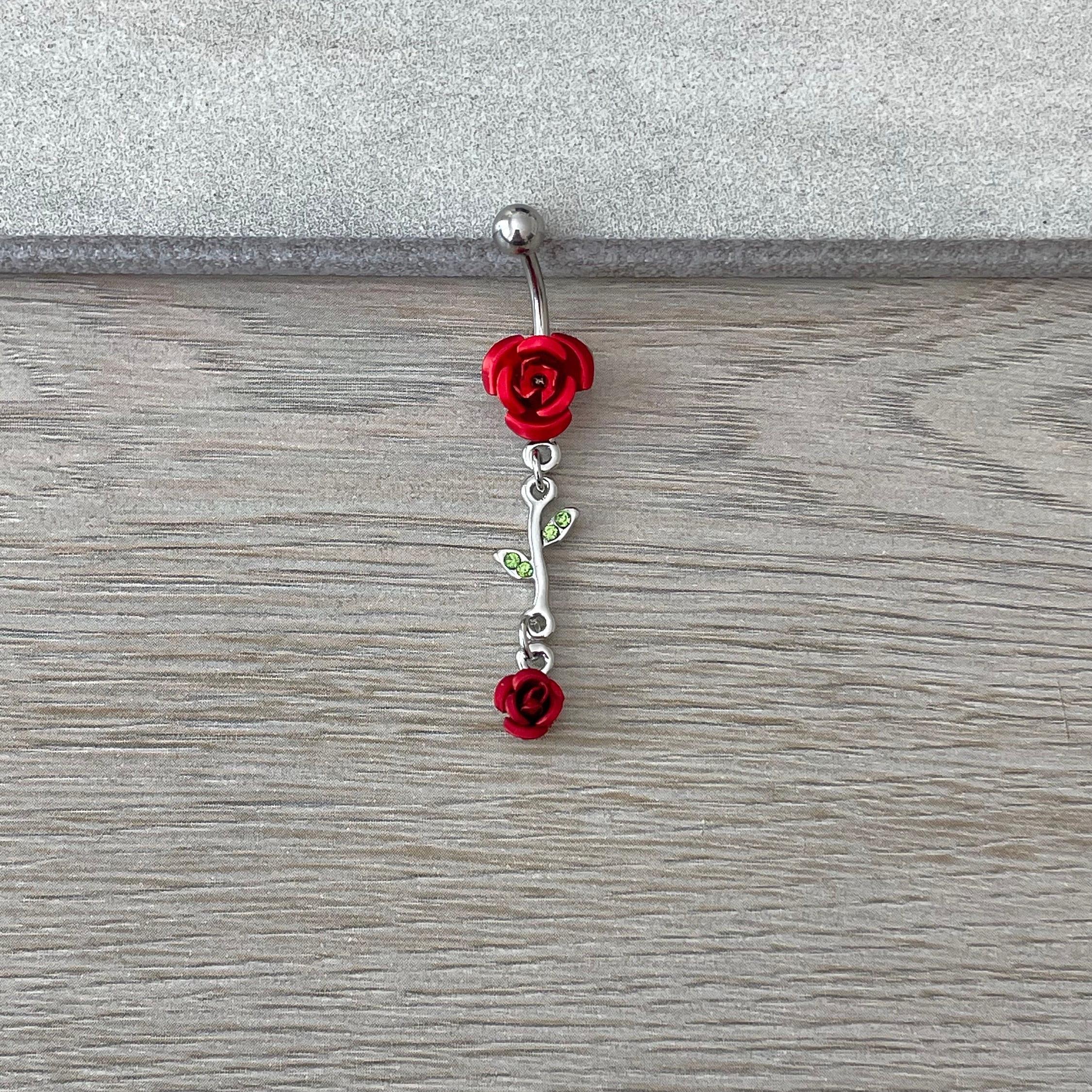 Rosaria Bloom Belly Button Ring-Belly Button Rings-Elara Body Jewelry