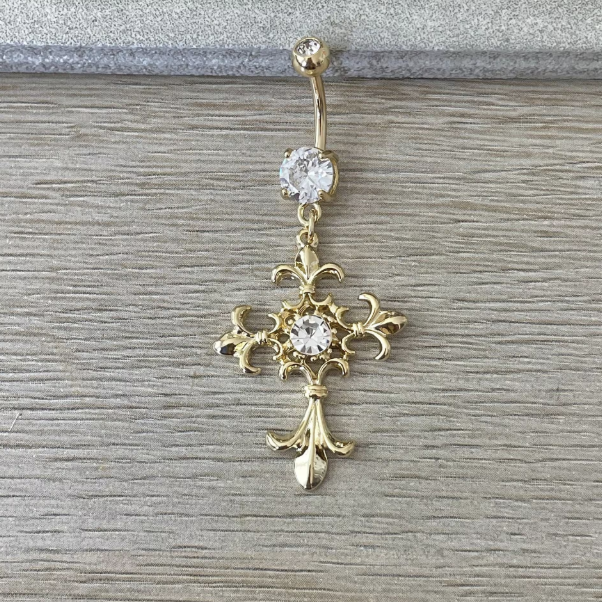 Sanctielle Belly Button Ring-Belly Button Rings-Gold-Elara Body Jewelry