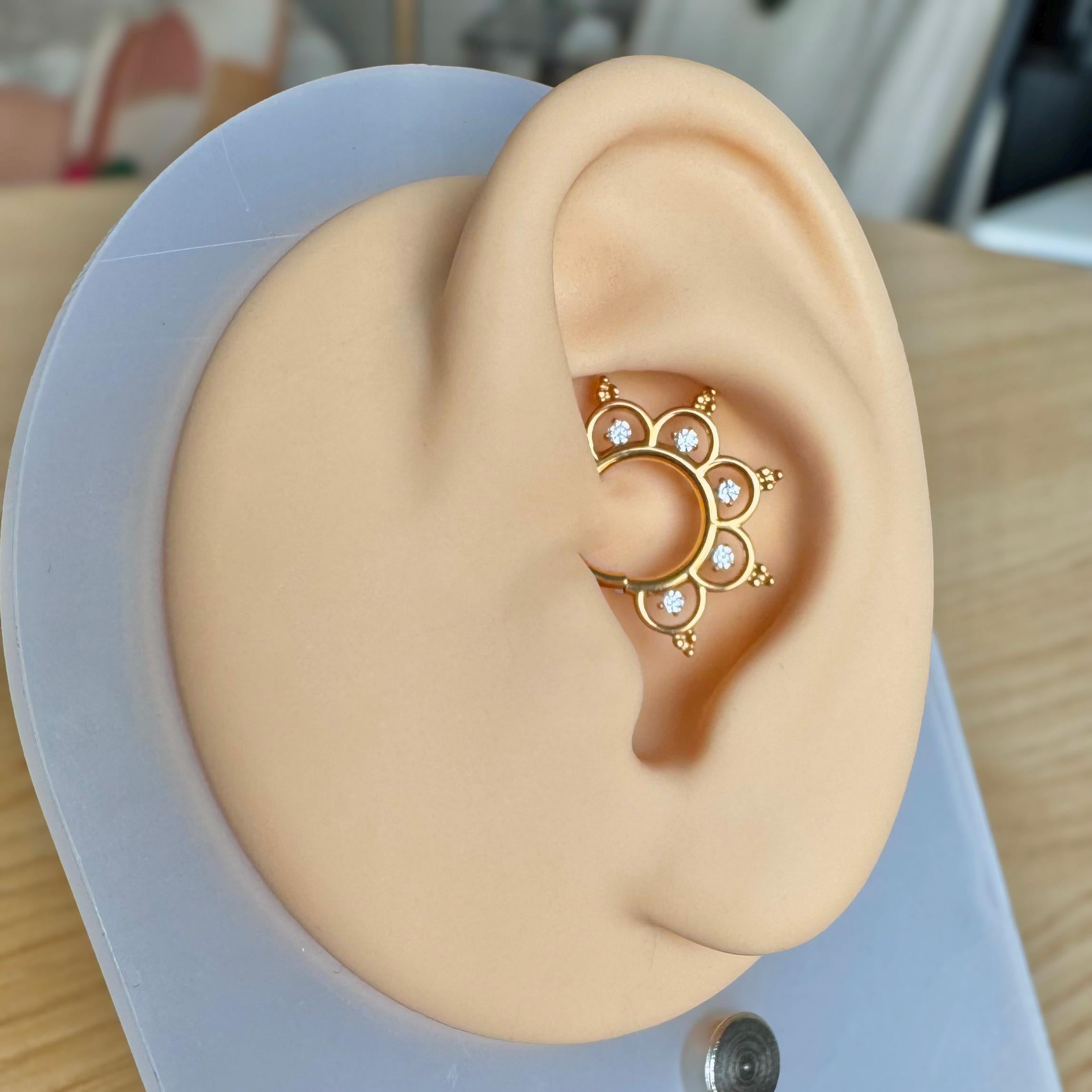 Selene Noire Daith Earring-Daith Earring-Elara Body Jewelry