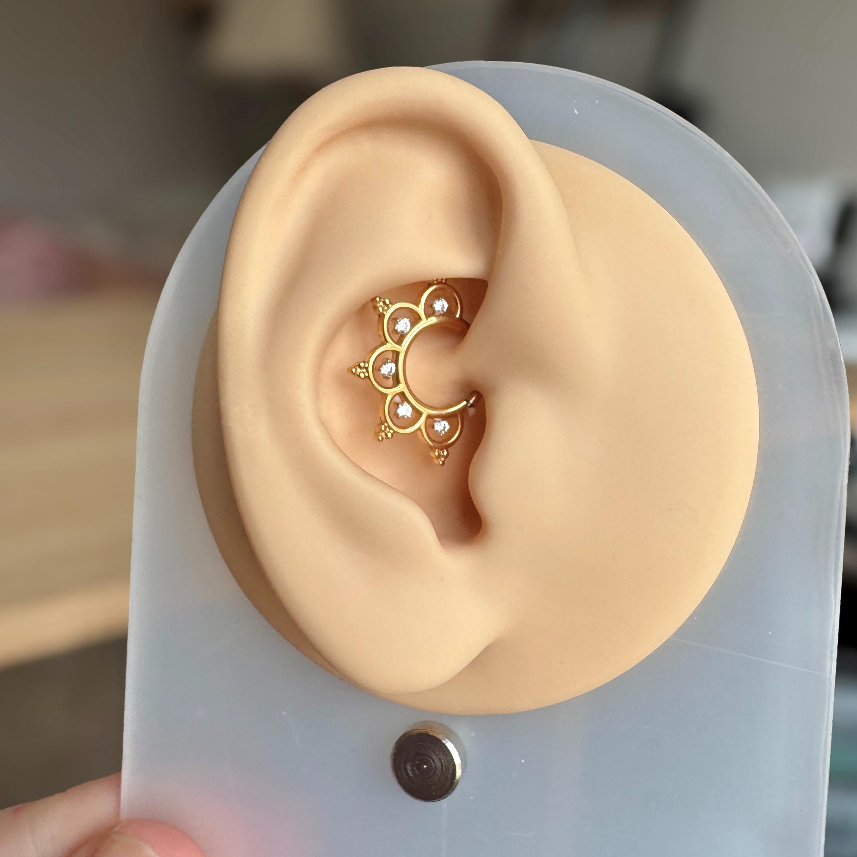 Selene Noire Daith Earring-Daith Earring-Elara Body Jewelry