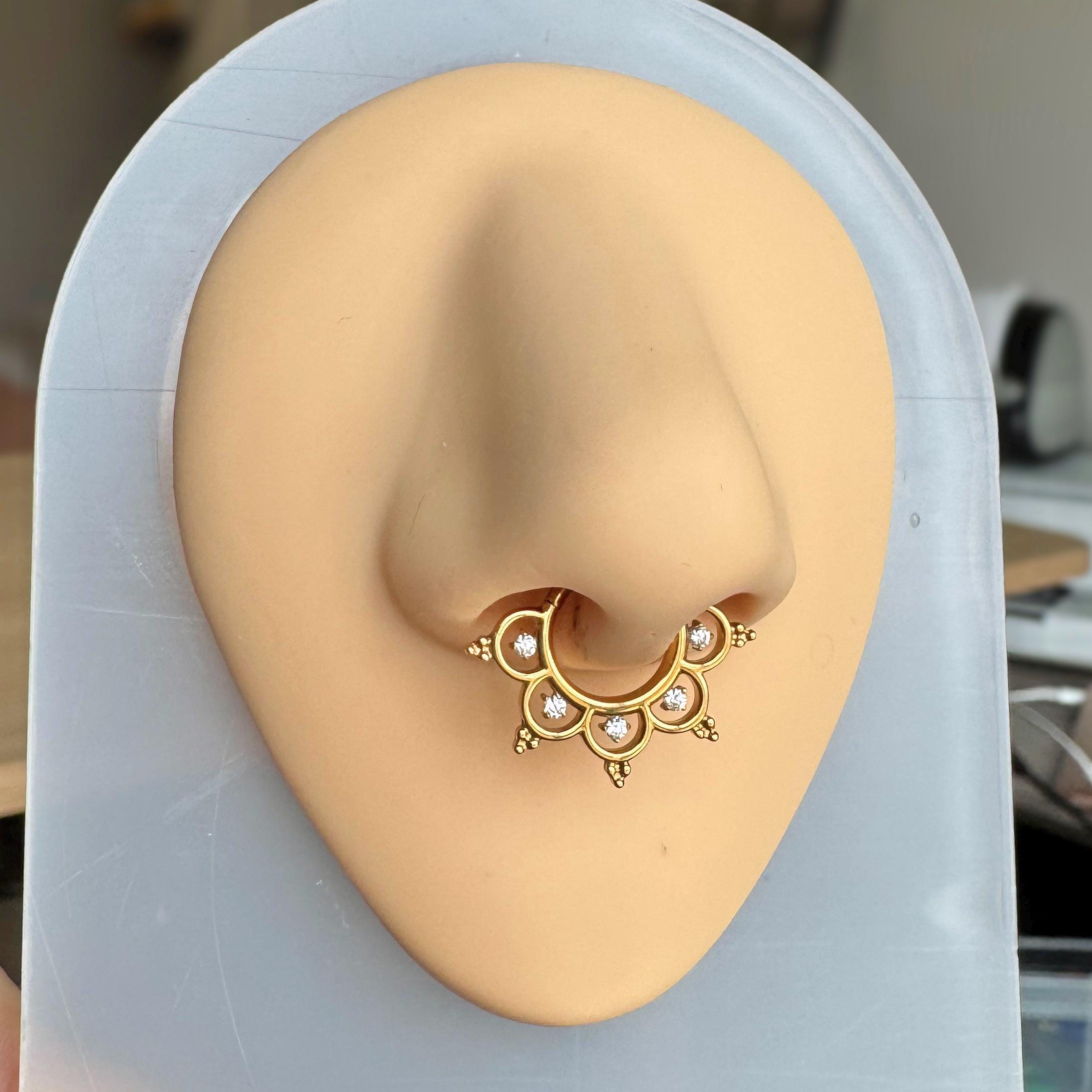 Selene Noire Septum Ring-Septum Ring-Elara Body Jewelry