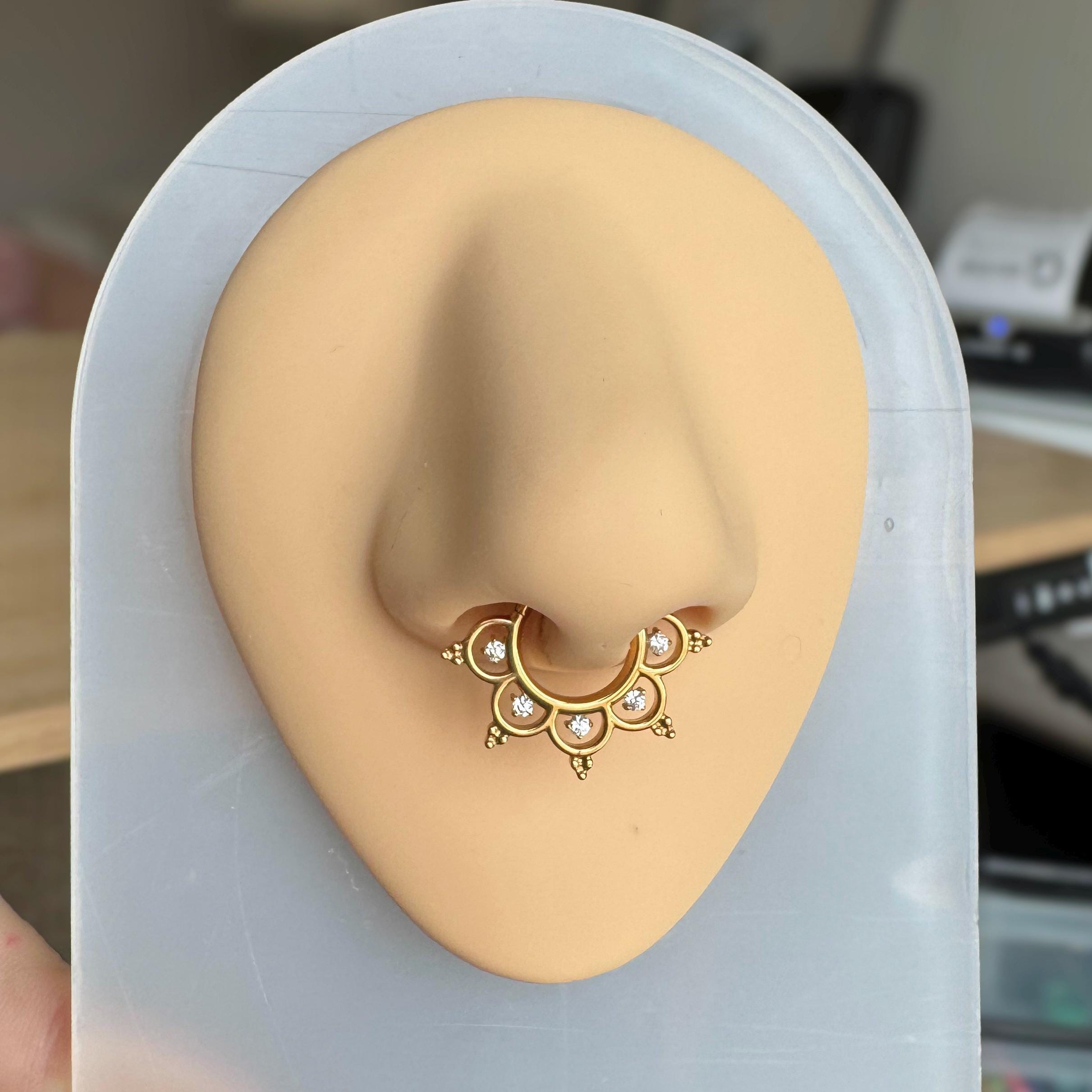 Selene Noire Septum Ring-Septum Ring-Gold-8mm-Elara Body Jewelry