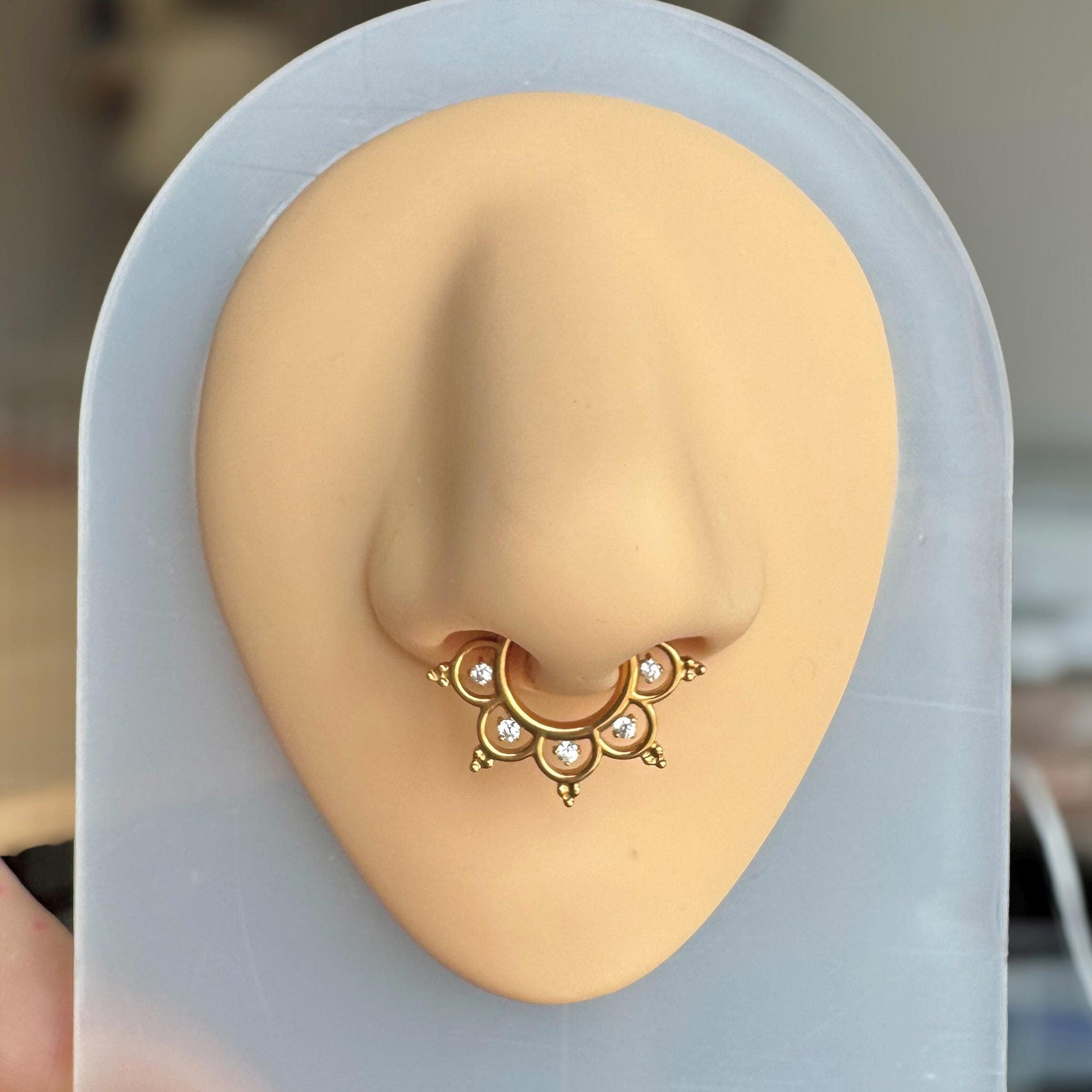 Selene Noire Septum Ring-Septum Ring-Gold-8mm-Elara Body Jewelry