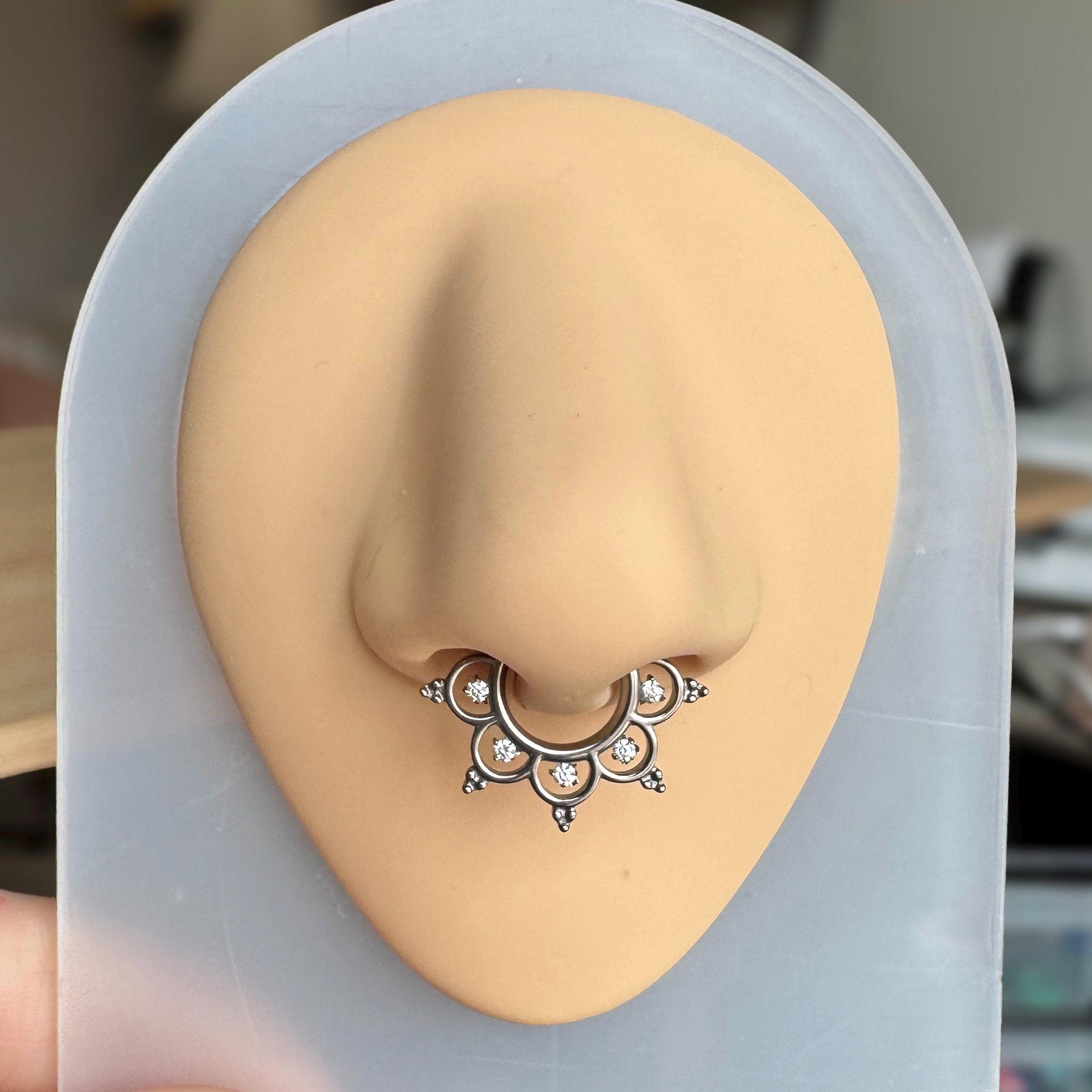 Selene Noire Septum Ring-Septum Ring-Elara Body Jewelry