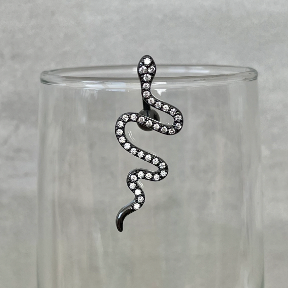 Serpentine Noire Belly Button Ring-Belly Button Rings-Black-Elara Body Jewelry