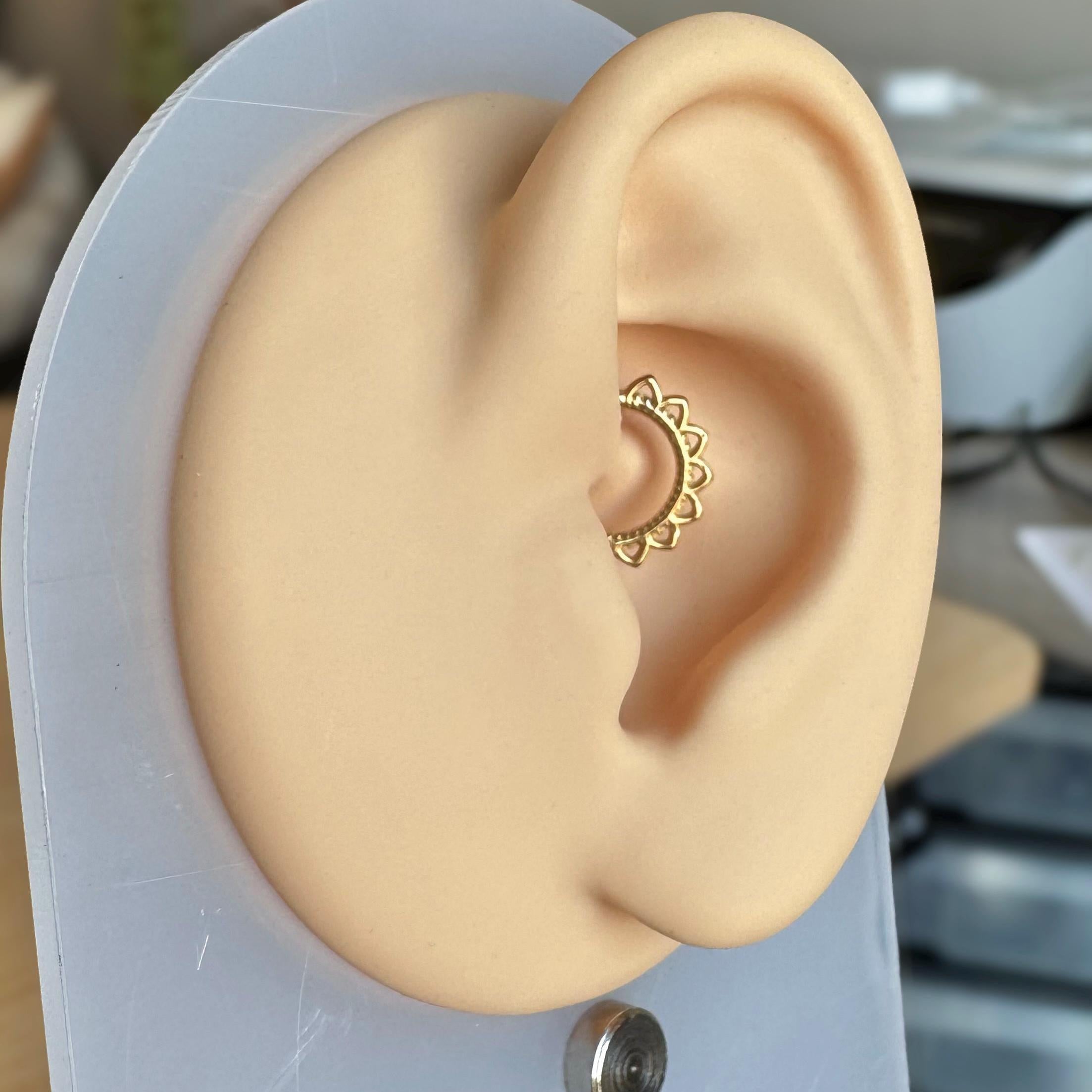 Solar Edge Daith Earring-Daith Earring-Elara Body Jewelry