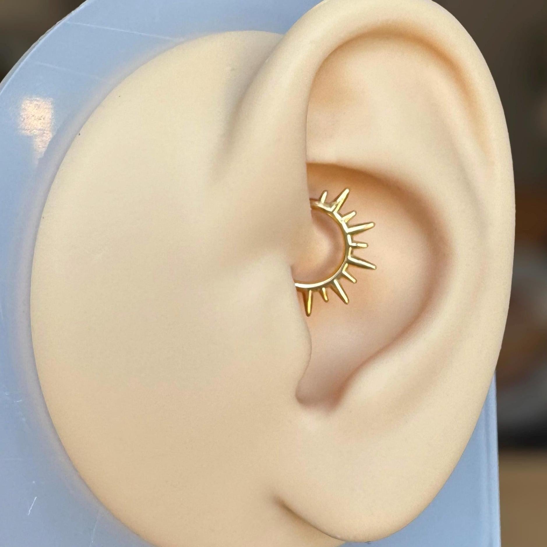 Solar Flare Daith Earring-Daith Earring-Elara Body Jewelry