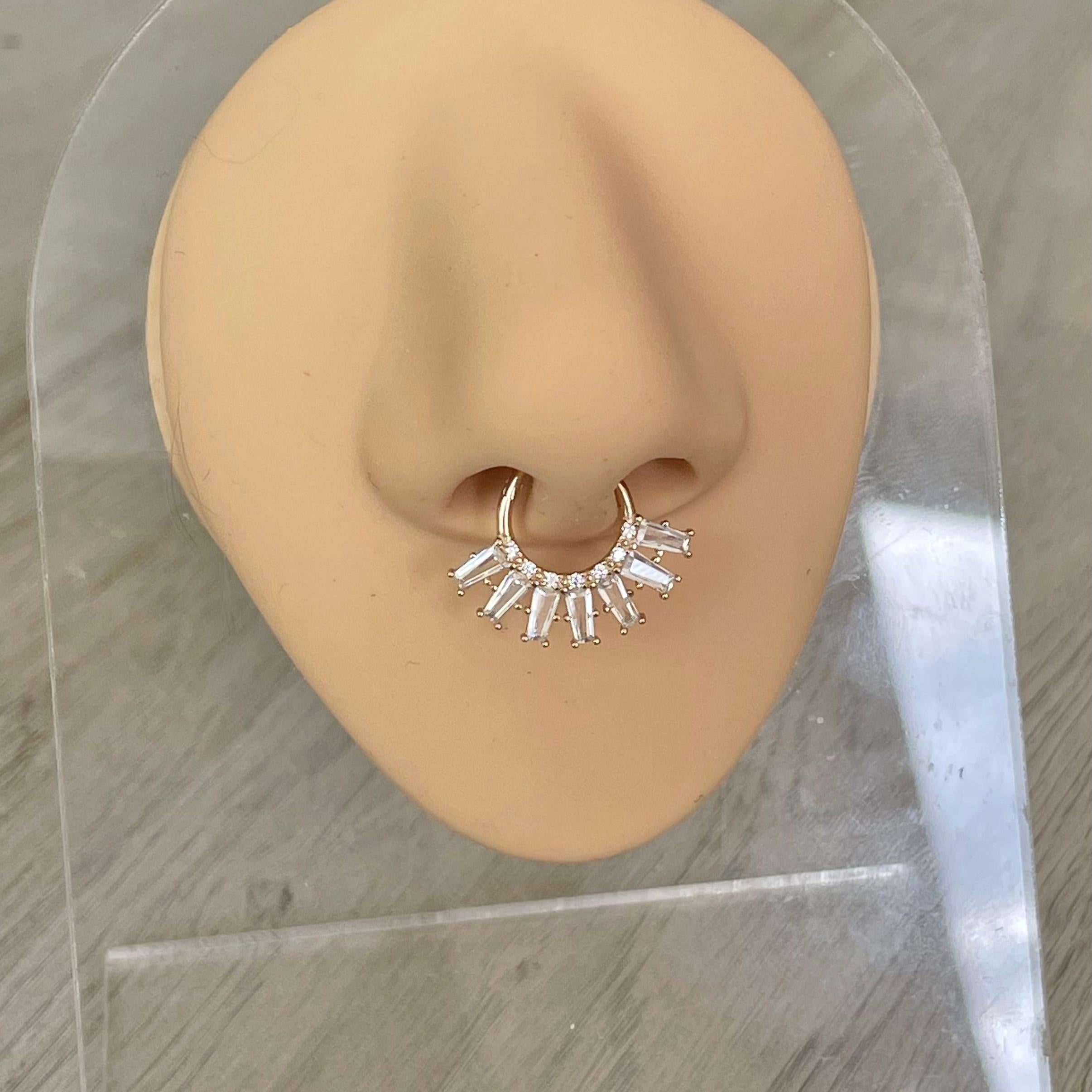 Solara Halo Septum Ring-Septum Ring-Elara Body Jewelry