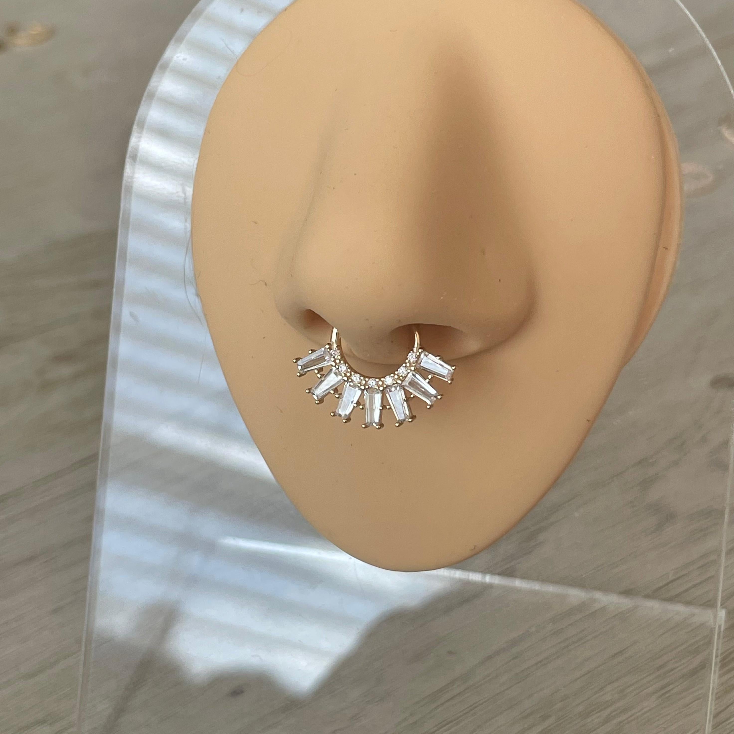 Solara Halo Septum Ring-Septum Ring-Elara Body Jewelry