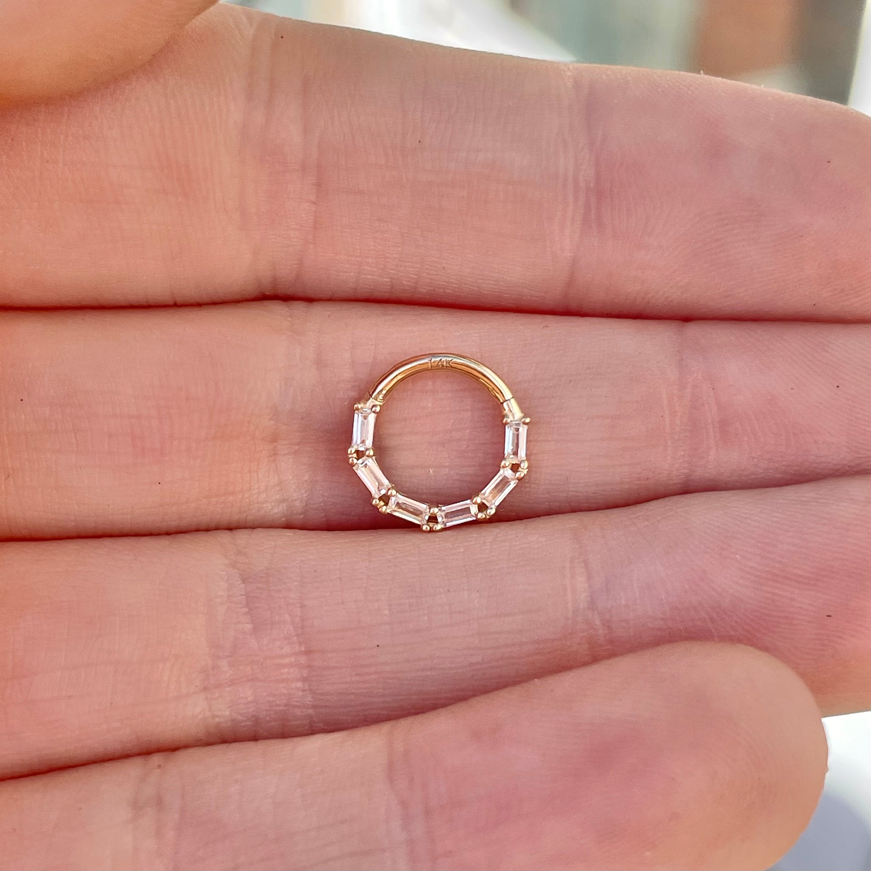 Solenne Daith Earring-Daith Earring-8mm Diameter-Yellow Gold-Elara Body Jewelry